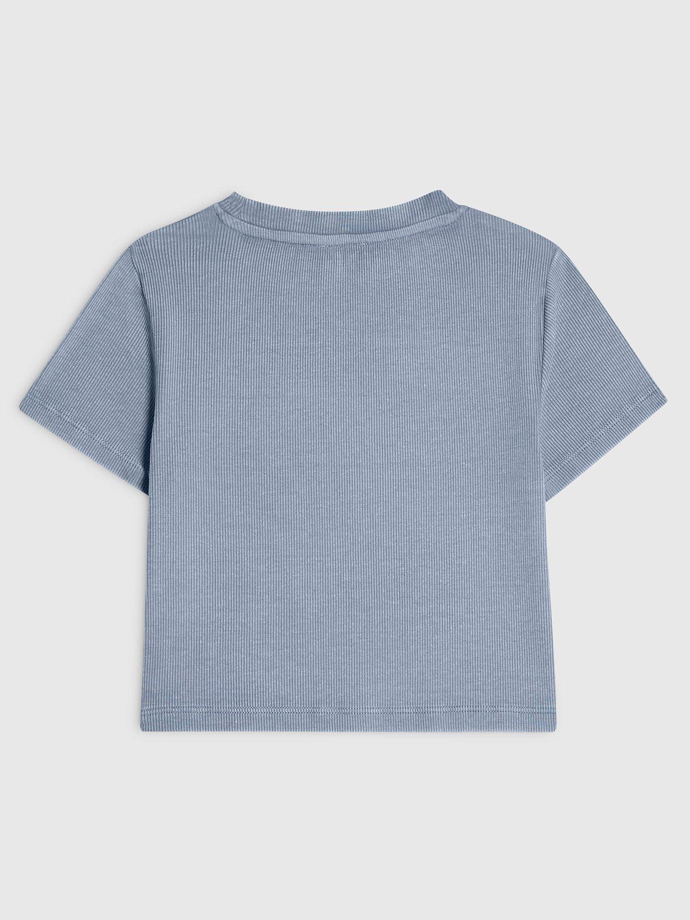 Image 2 of 4 of River Island Girls Scattered Embellished T-Shirt - Blue