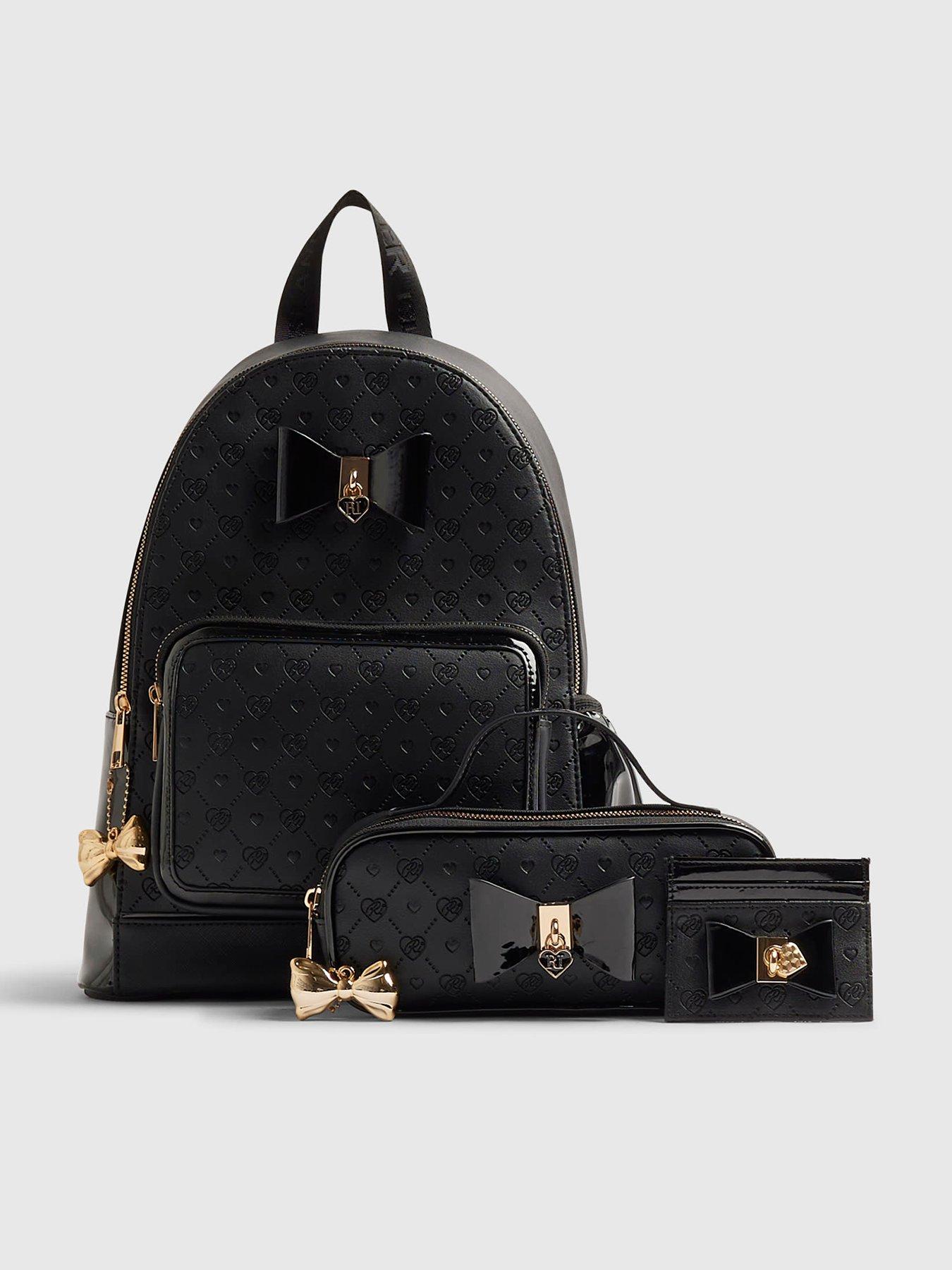 Image 1 of 6 of River Island Girls 3 Piece Tote Bag Bundle - Black