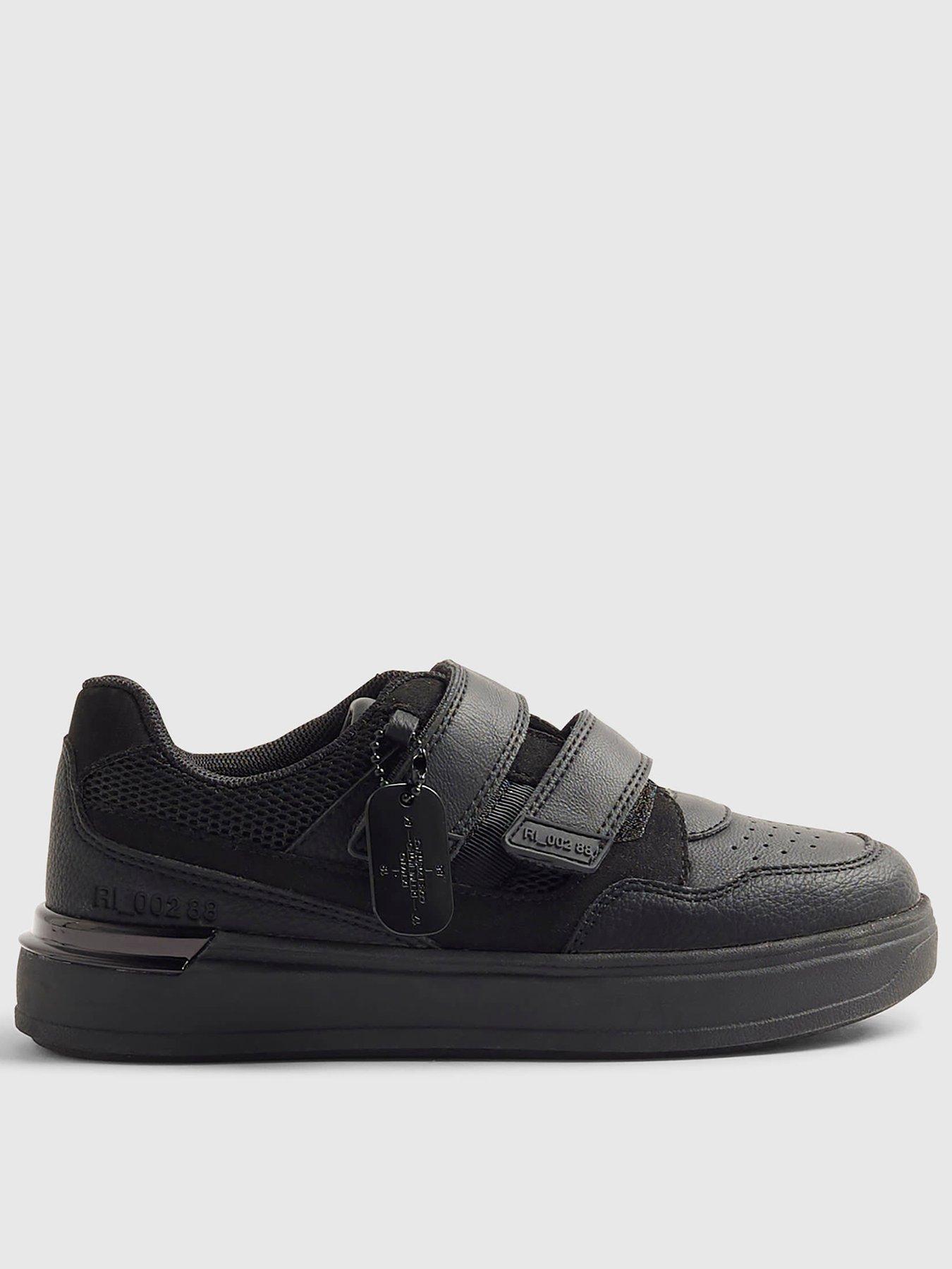 Image 1 of 4 of River Island Boys Double Velcro Trainers - Black