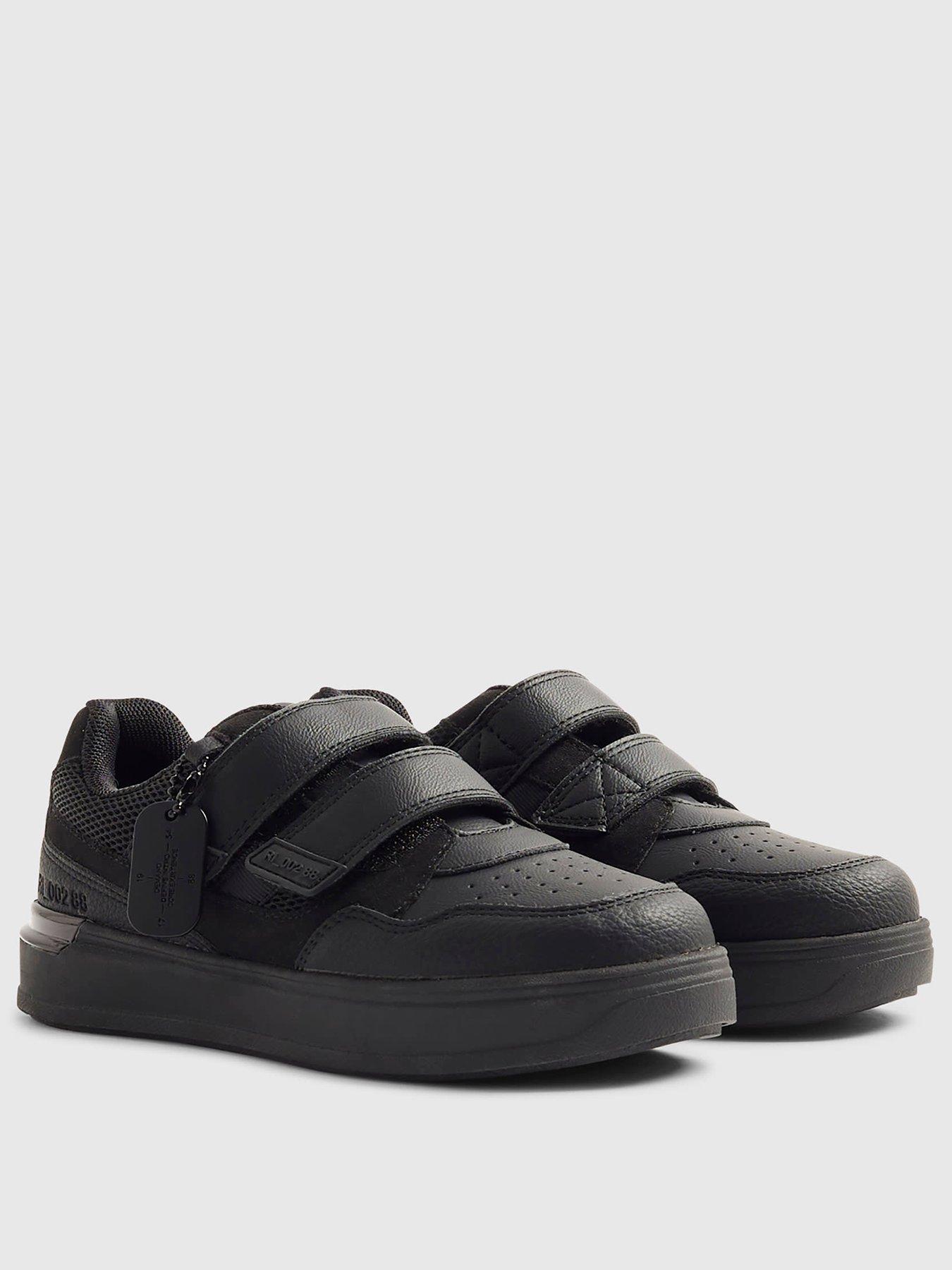 Image 2 of 4 of River Island Boys Double Velcro Trainers - Black