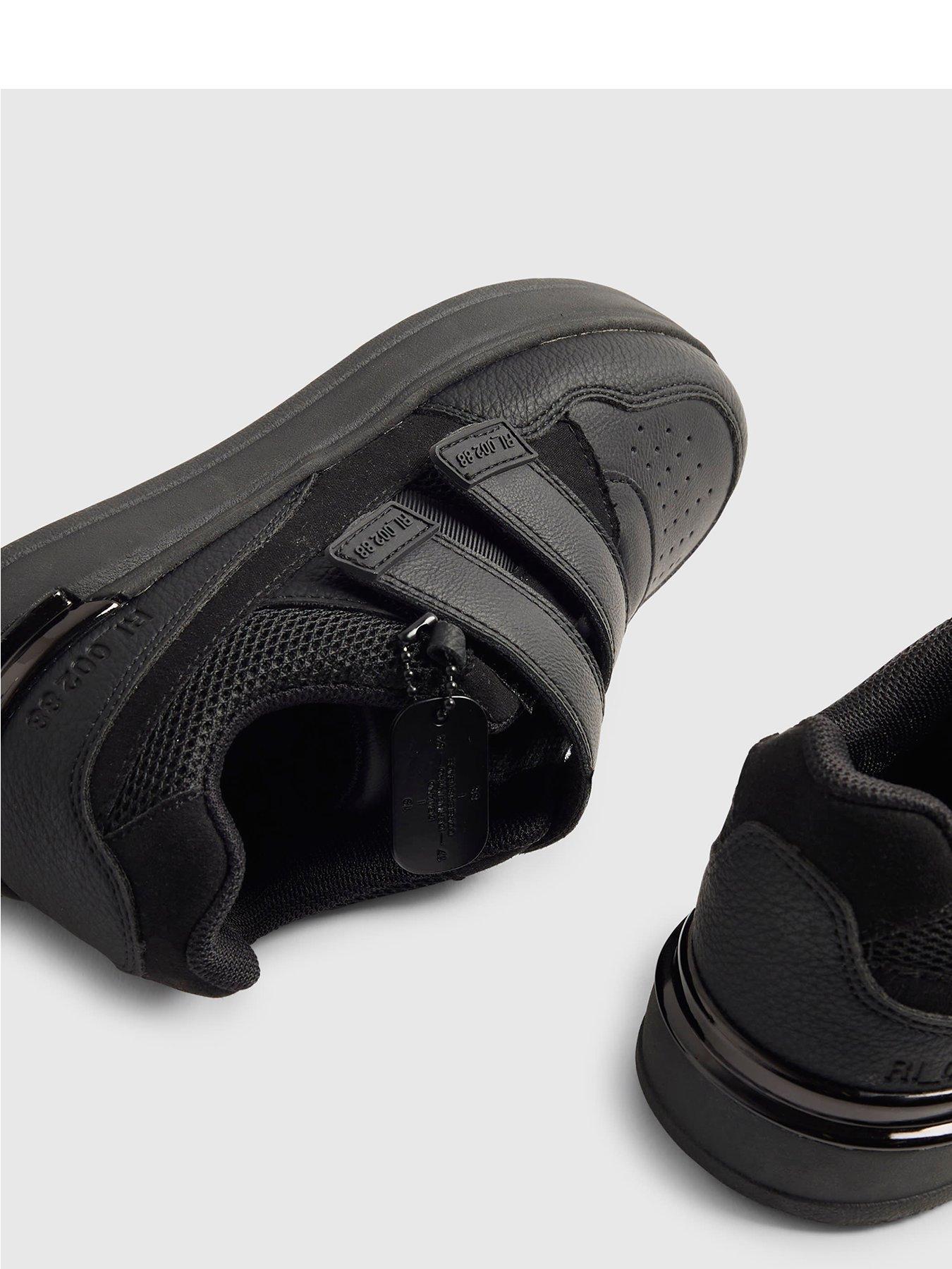 Image 3 of 4 of River Island Boys Double Velcro Trainers - Black
