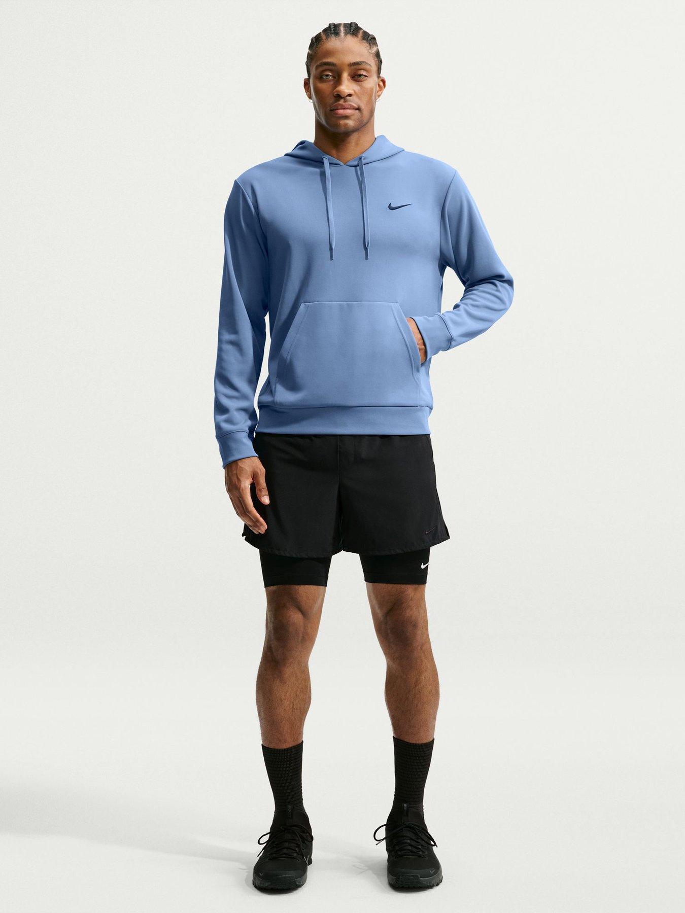 Image 3 of 5 of Nike Mens Dri-FIT UV Flex Fleece Overhead Hoodie - Blue