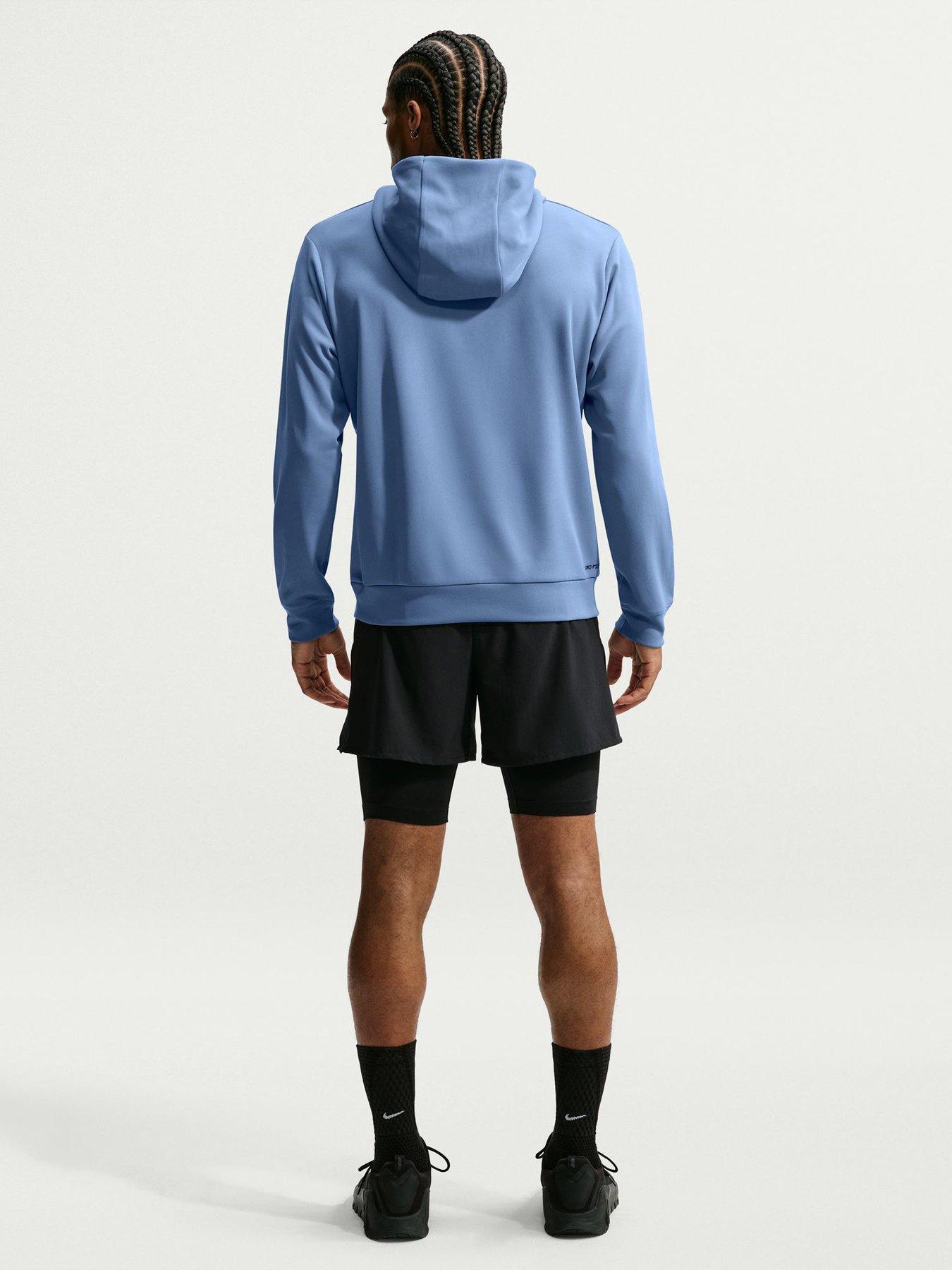Image 4 of 5 of Nike Mens Dri-FIT UV Flex Fleece Overhead Hoodie - Blue