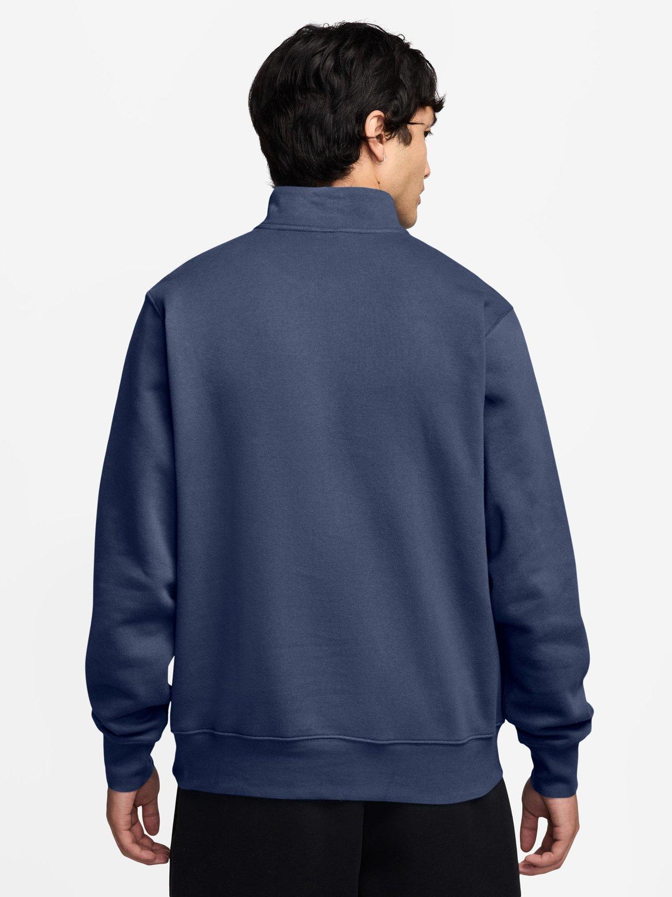Image 2 of 3 of Nike Mens Club Fleece Half Zip Sweatshirt - Blue