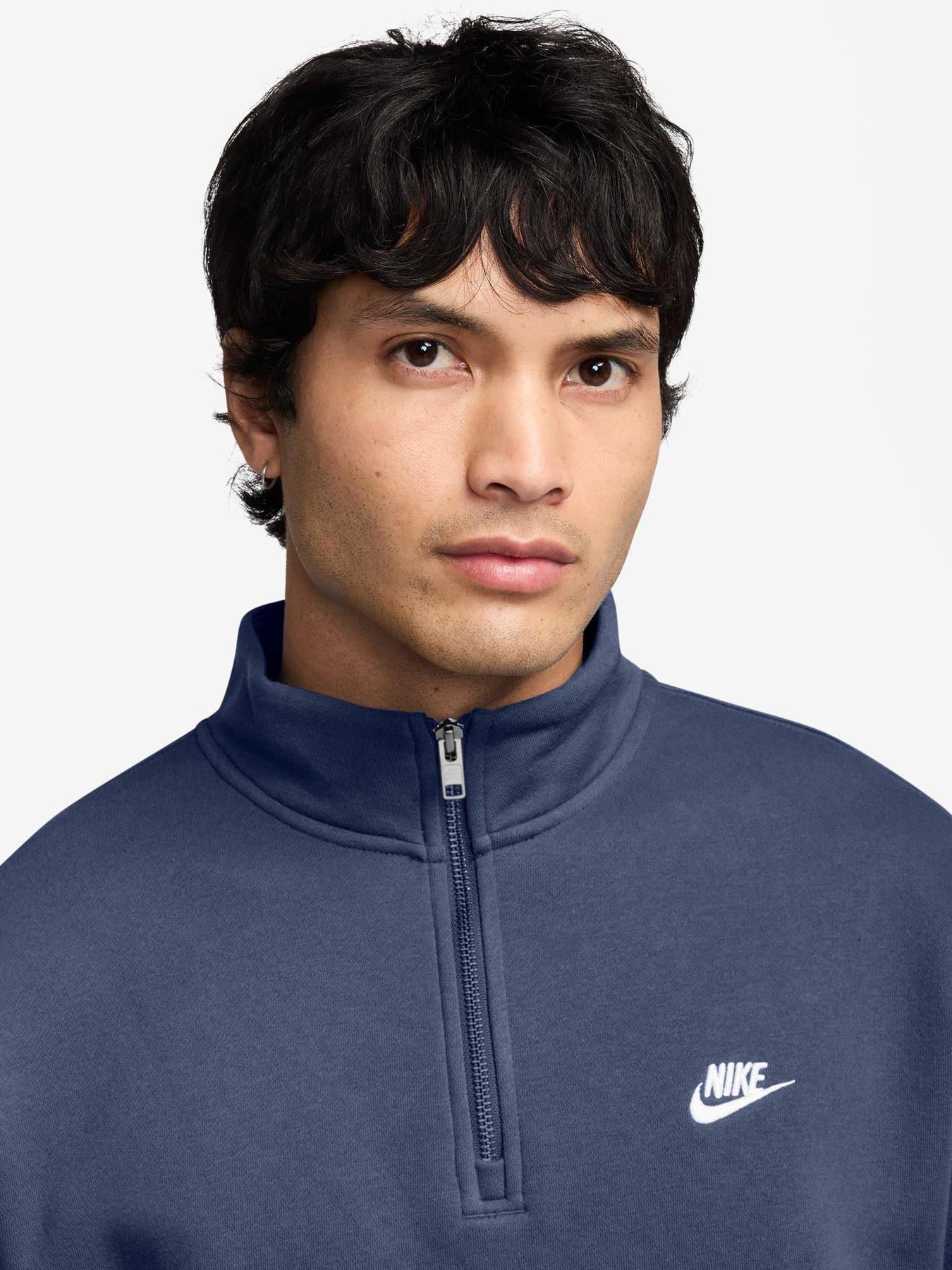 Image 3 of 3 of Nike Mens Club Fleece Half Zip Sweatshirt - Blue