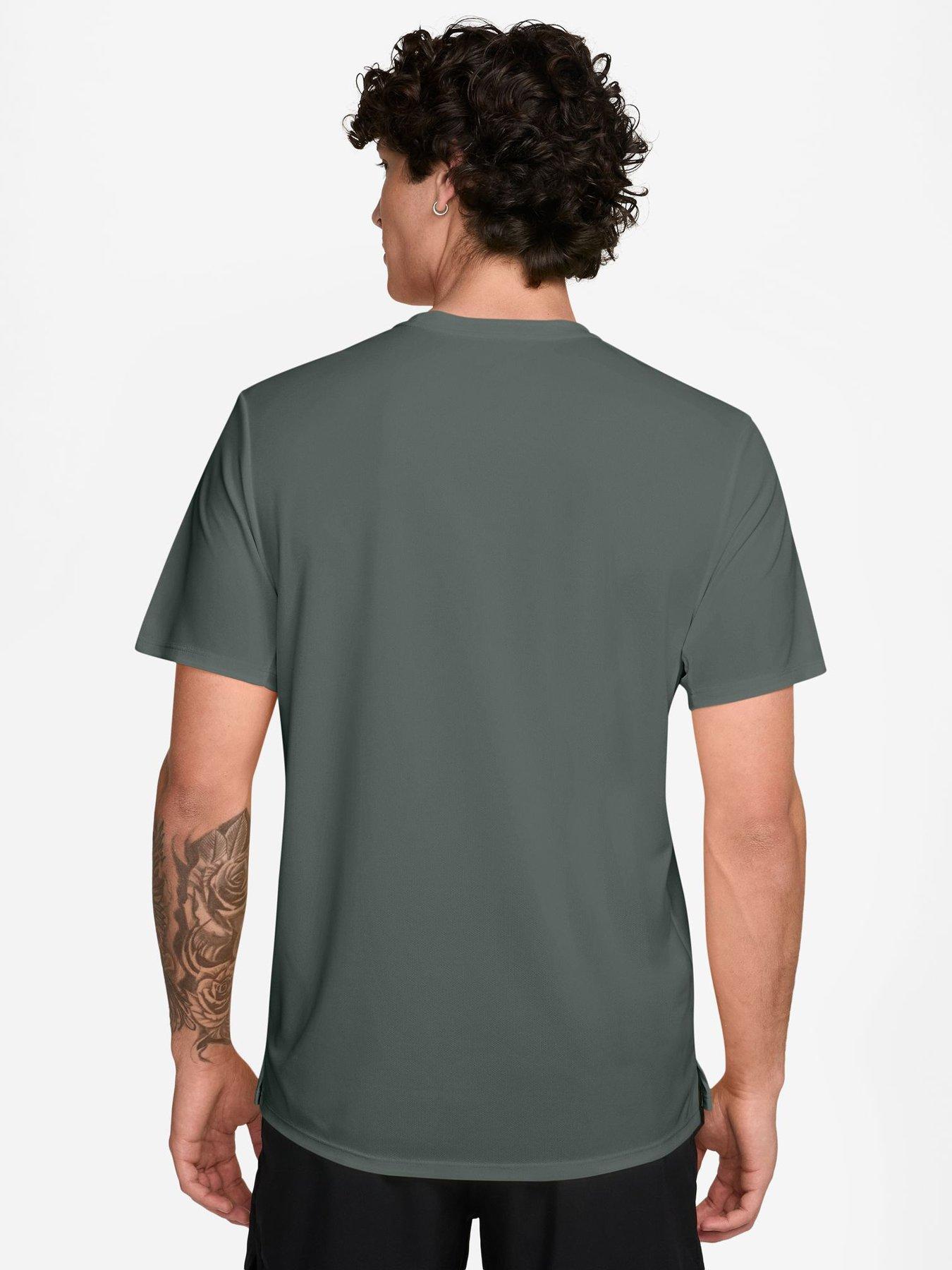 Image 2 of 3 of Nike Mens Miler Dri-FIT UV Reflective T-Shirt - Green