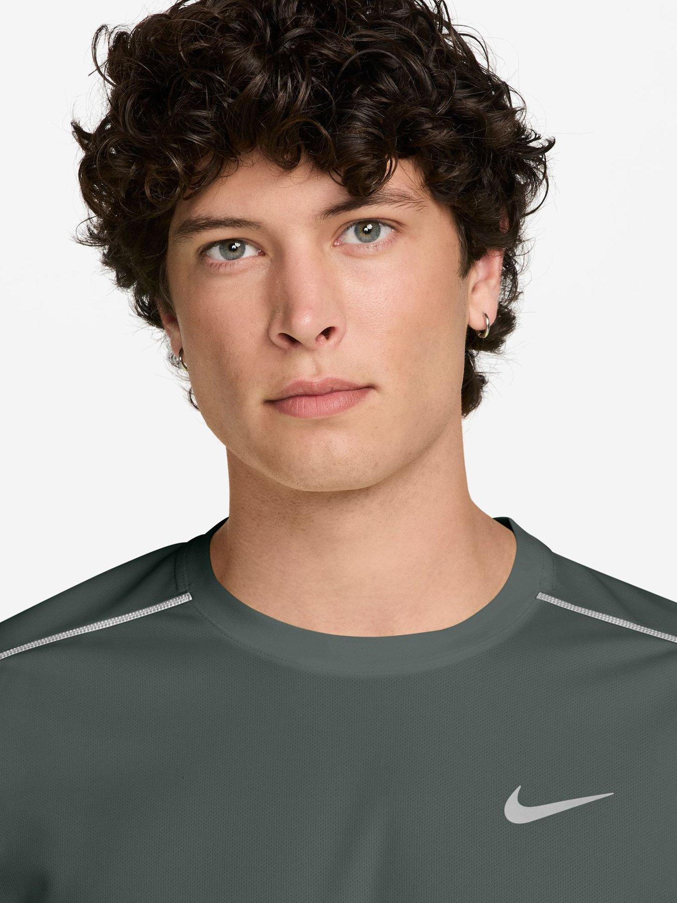 Image 3 of 3 of Nike Mens Miler Dri-FIT UV Reflective T-Shirt - Green
