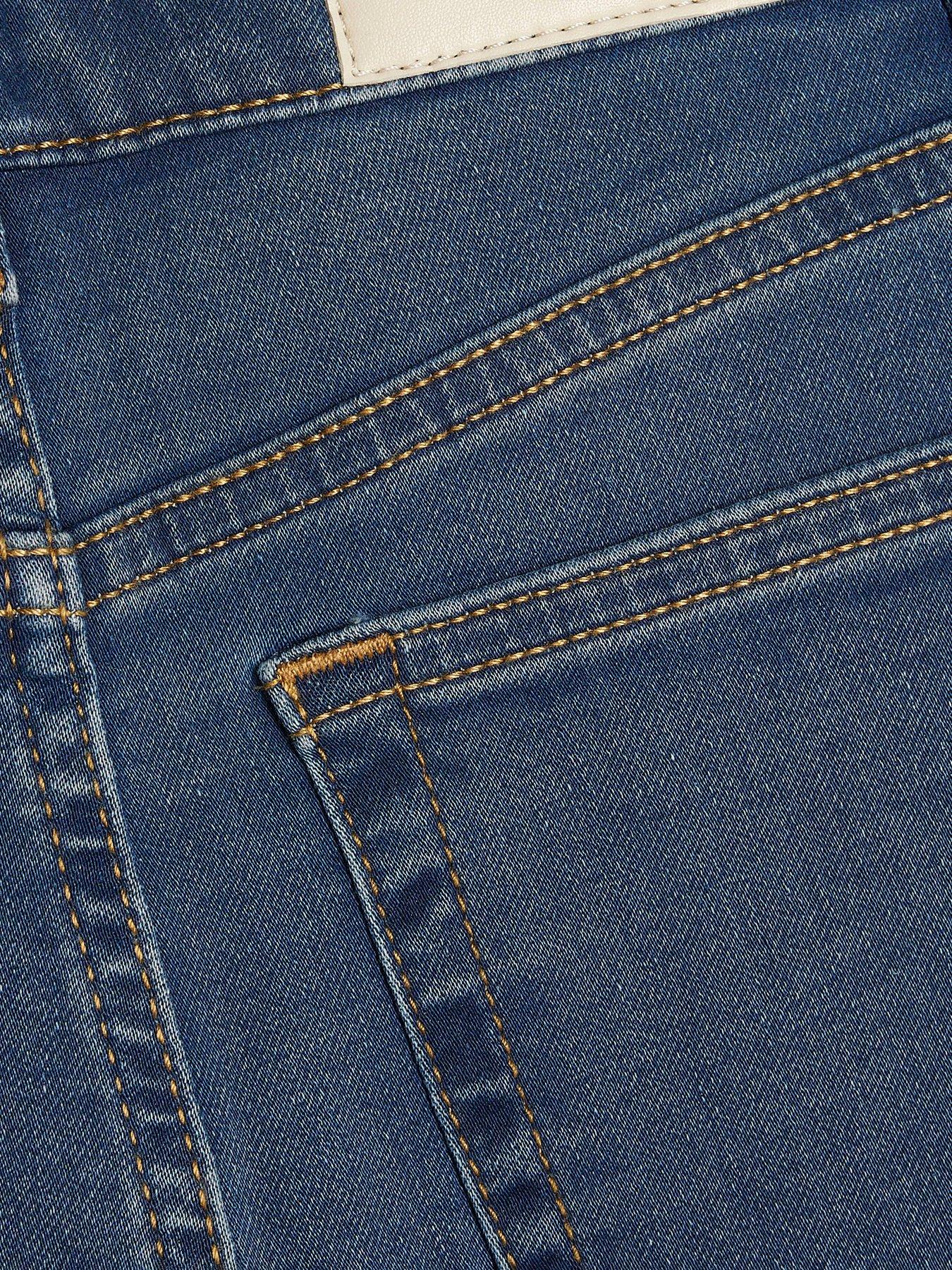 Image 4 of 4 of River Island Girls Bow and Heart Flared Jeans - Blue