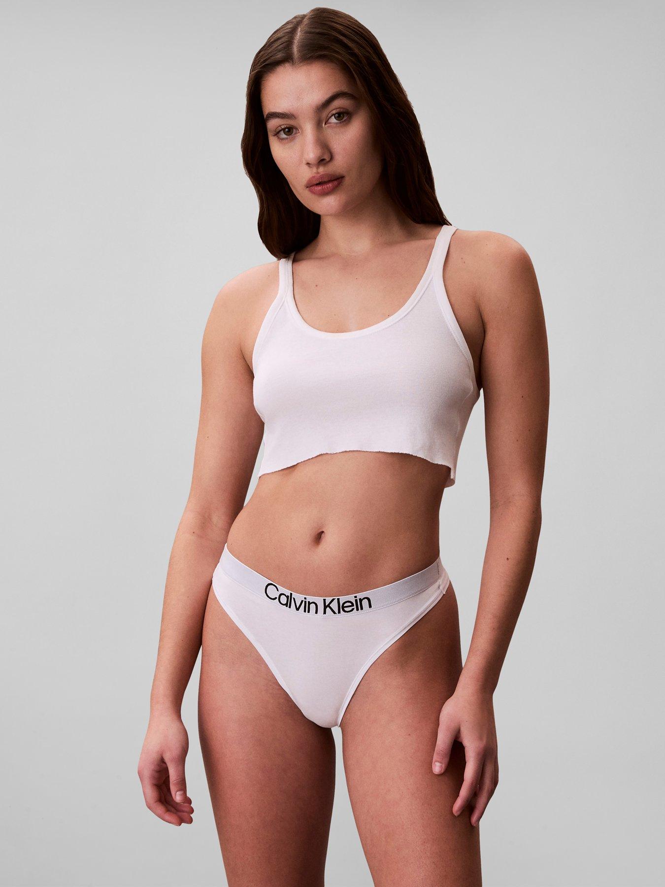 Image 1 of 5 of Calvin Klein Extra Soft Cotton Stretch Logo Thong