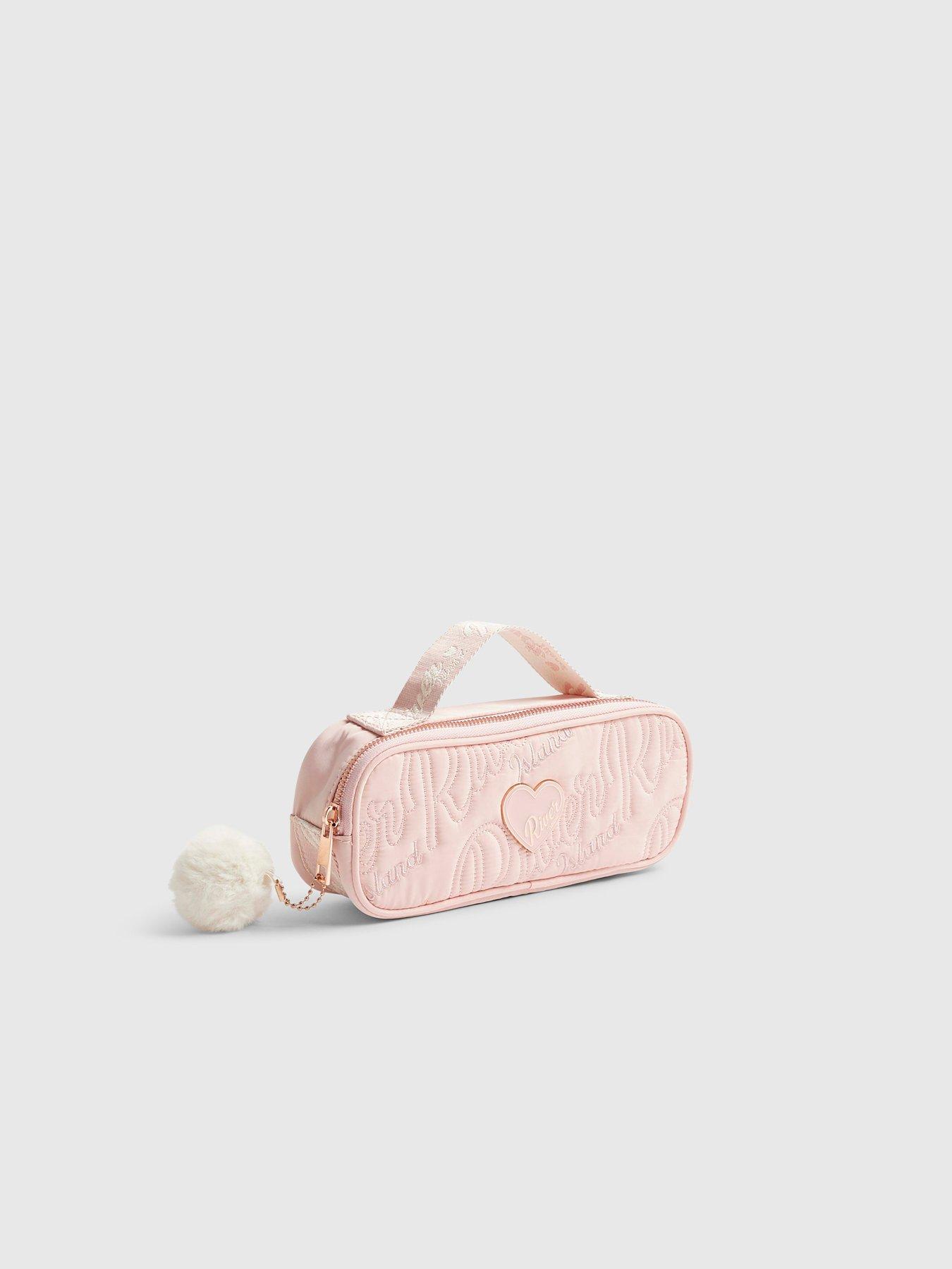 Image 2 of 5 of River Island Girls Ri Quilted Pencil Case - Pink