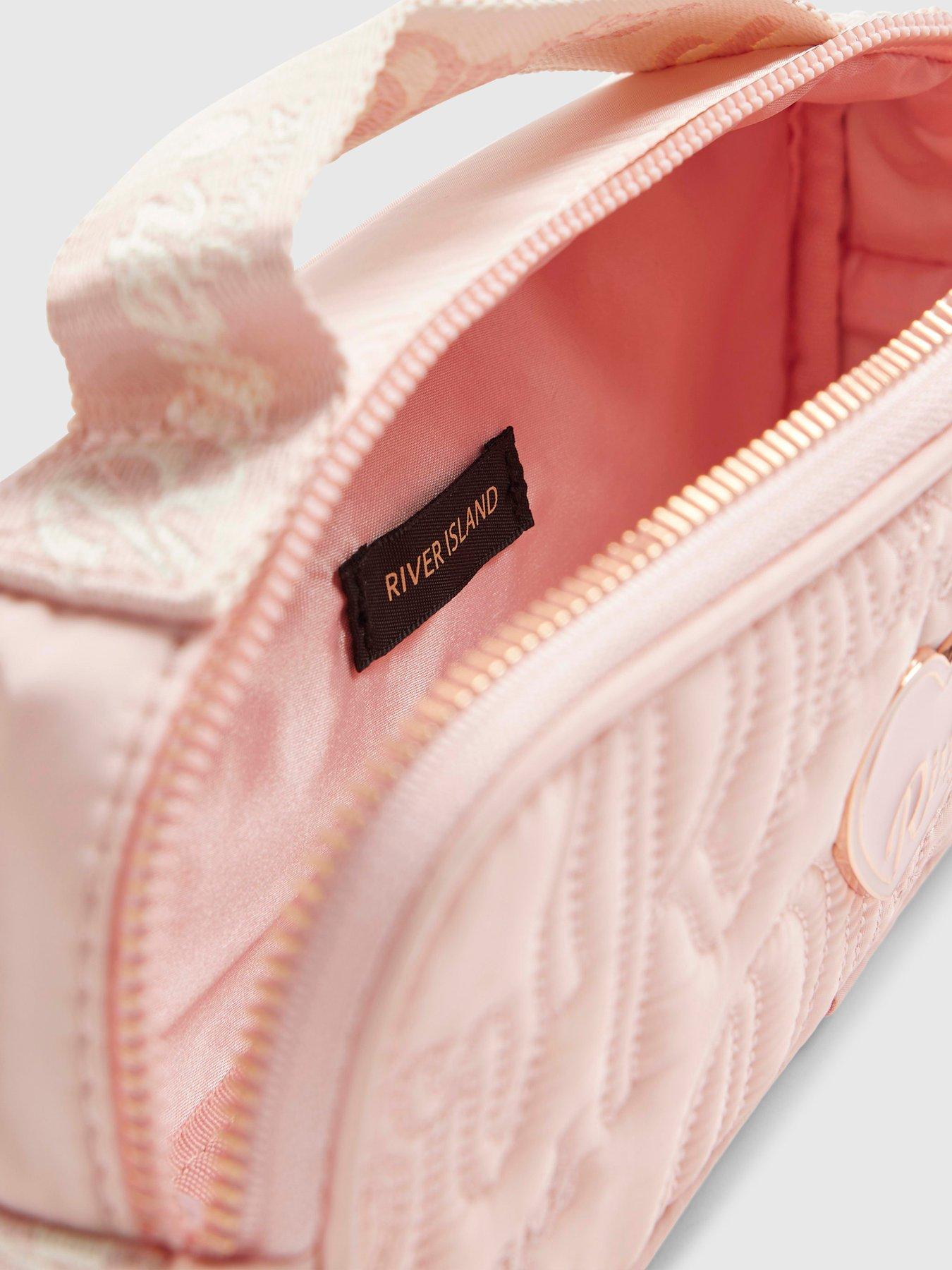 Image 4 of 5 of River Island Girls Ri Quilted Pencil Case - Pink
