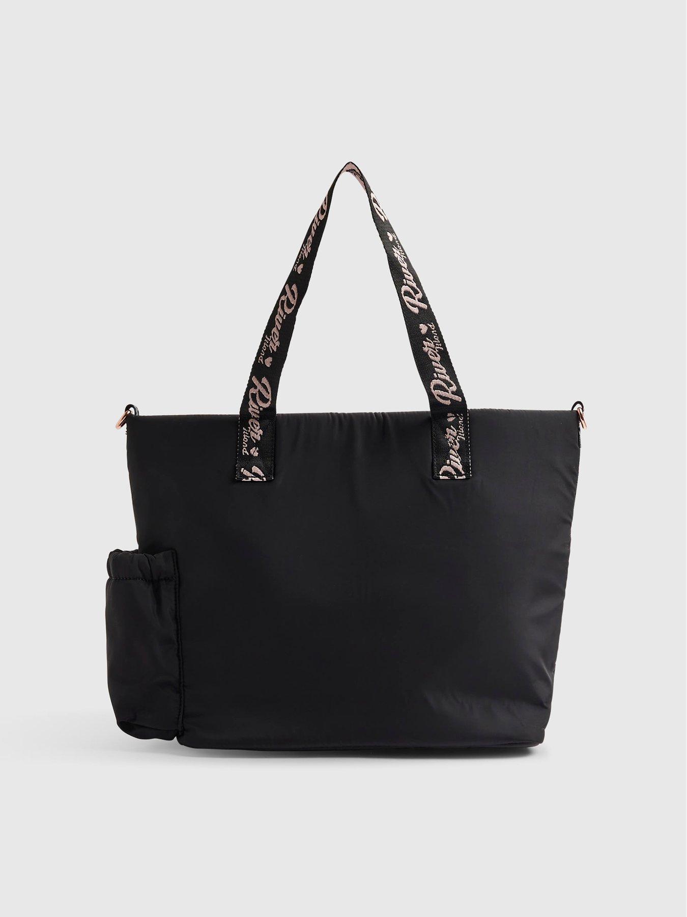 Image 2 of 5 of River Island Girls Nylon Quilted Shopper Bag - Black