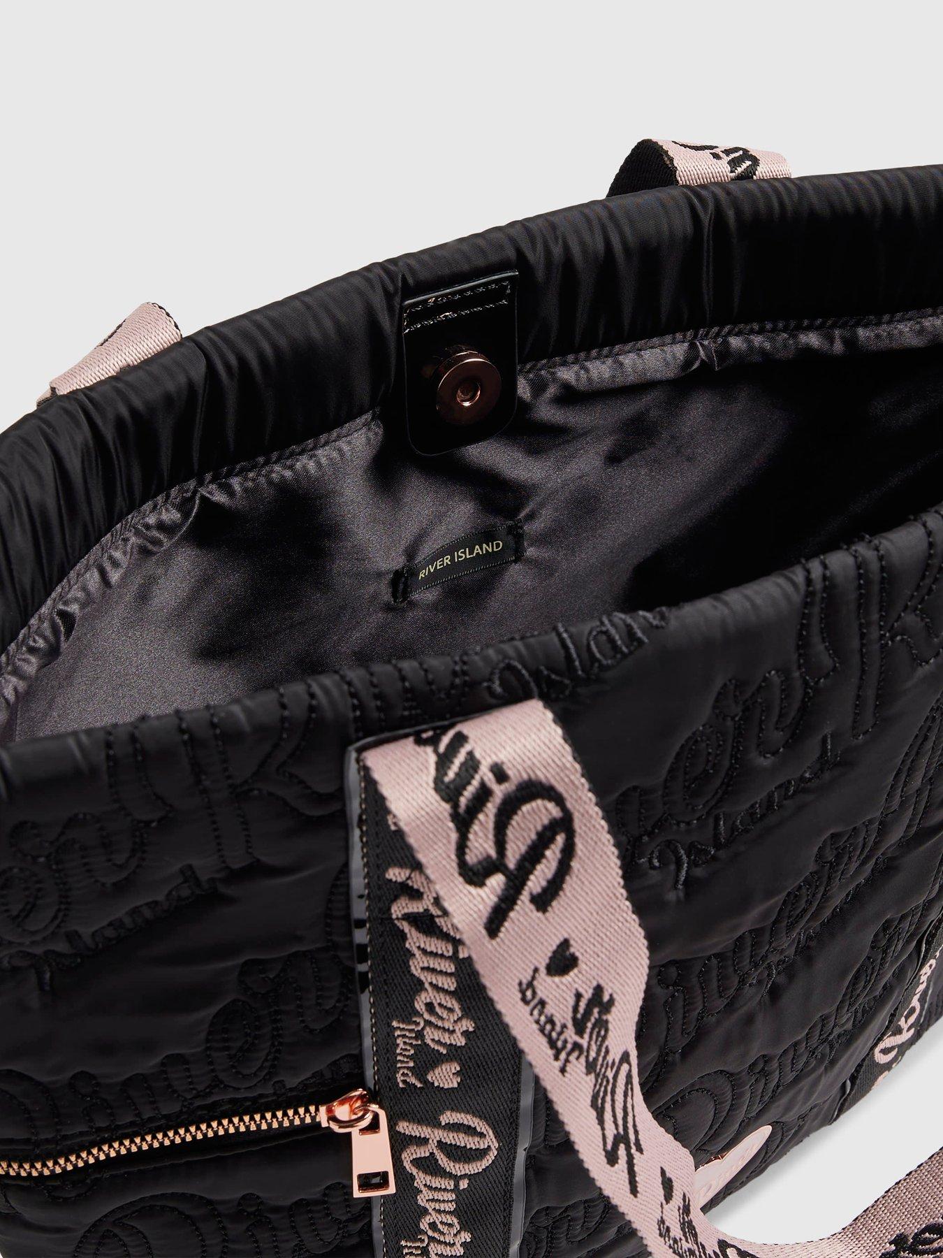 Image 4 of 5 of River Island Girls Nylon Quilted Shopper Bag - Black