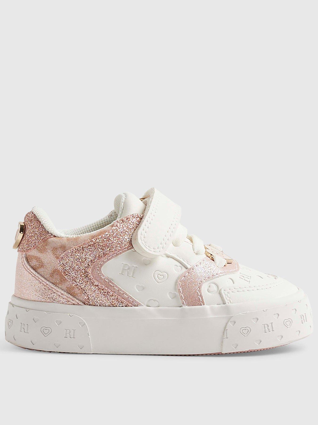 River Island Mini Girls Plimsoll - White/Pink