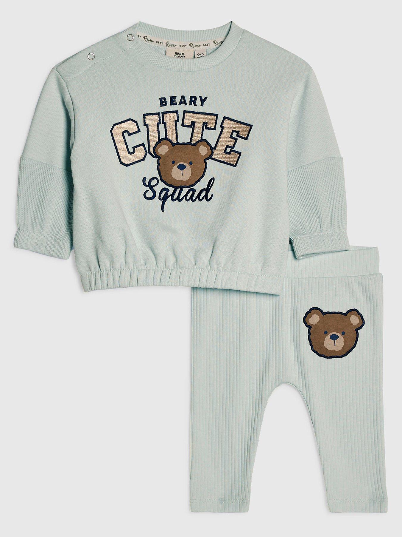 River Island Baby Baby Boys Blue Cutie Squad Sweatshirt Set - Blue