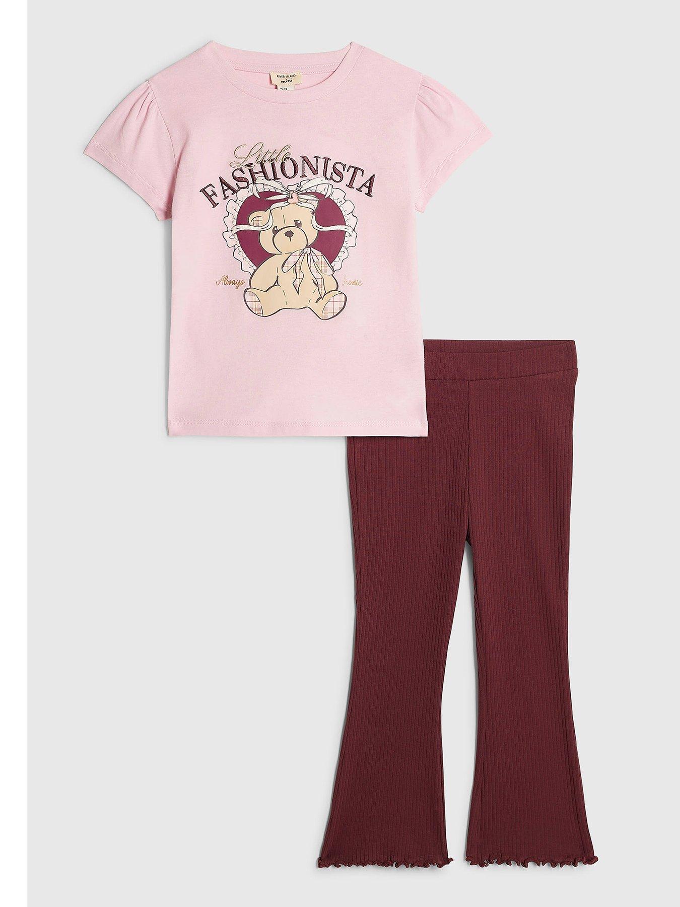 River Island Mini Girls Fashionista Leggings Set - Pink