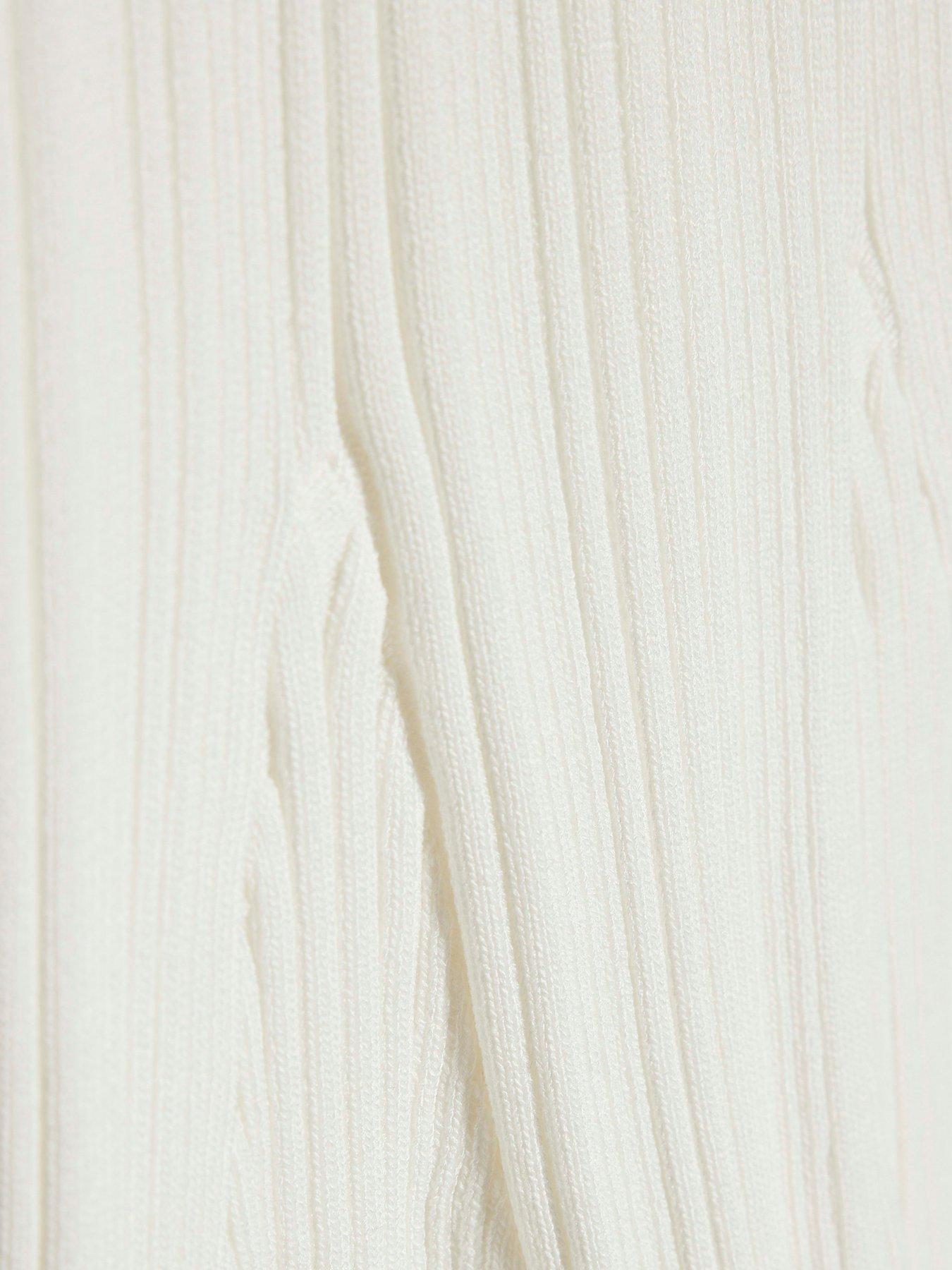 Image 3 of 4 of River Island Mini Girls Knitted Flippy Dress - Cream