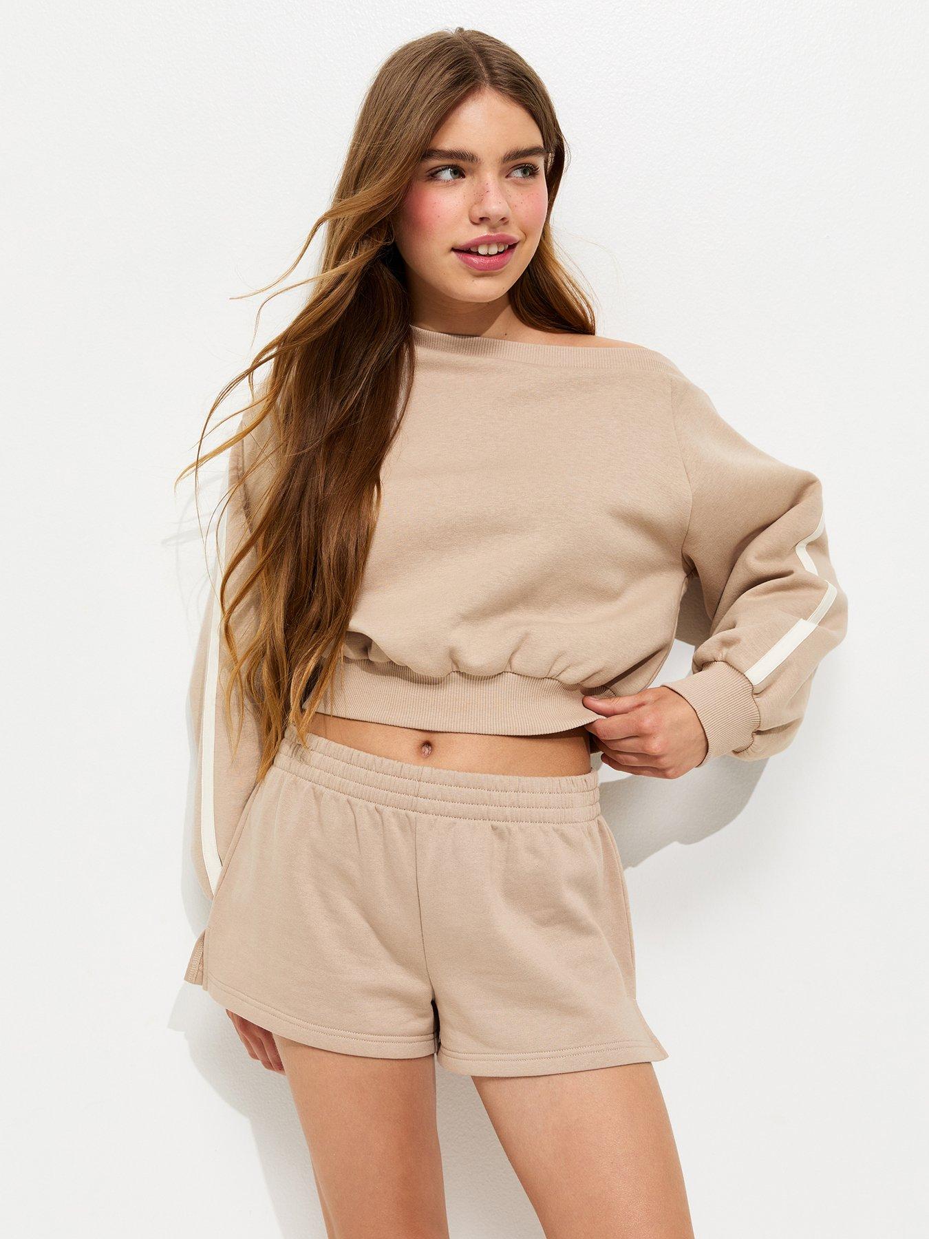 New Look 915 Girls Camel Side Split Running Shorts
