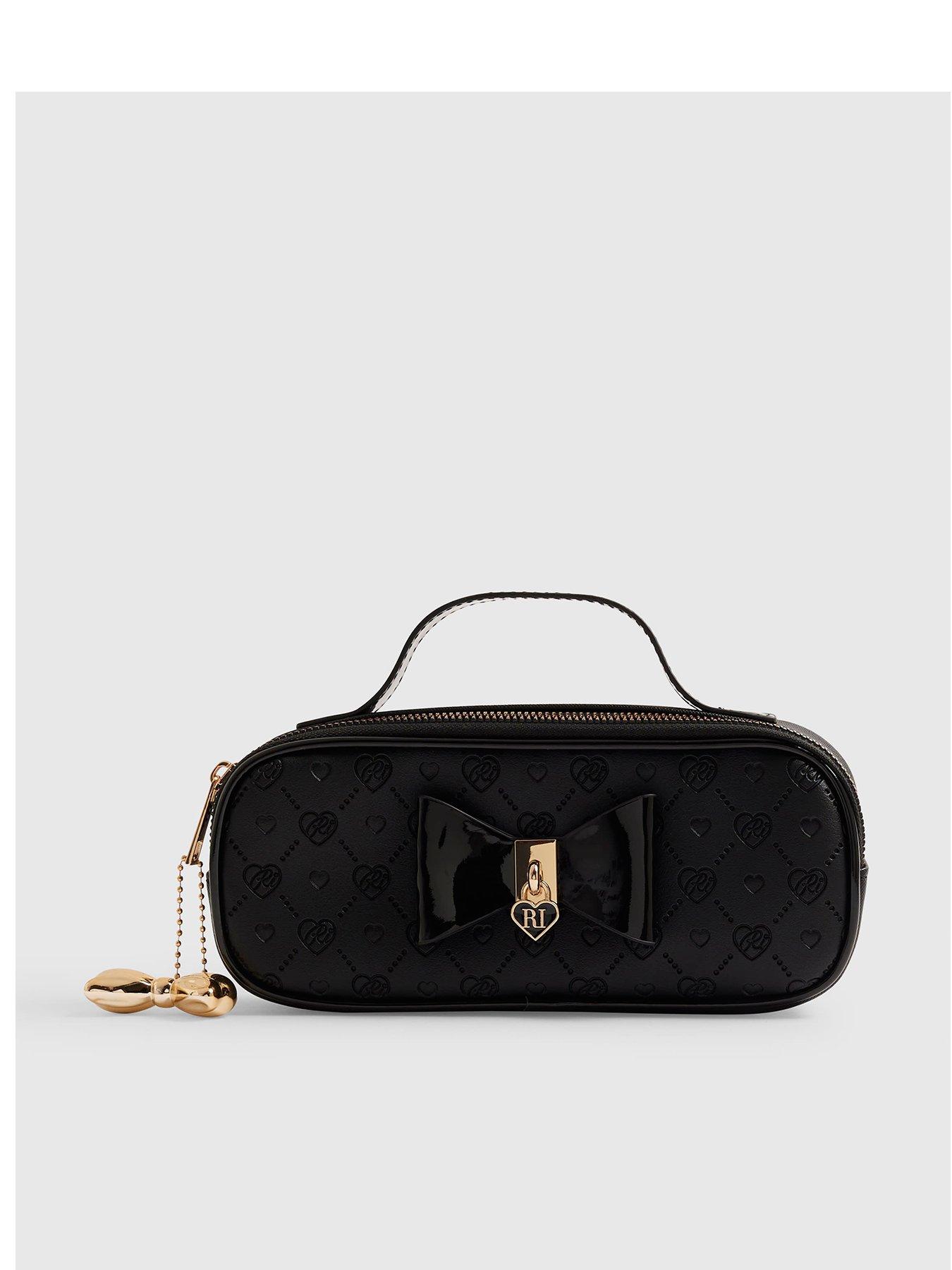 River Island Girls Padlock Bow Pencil Case - Black