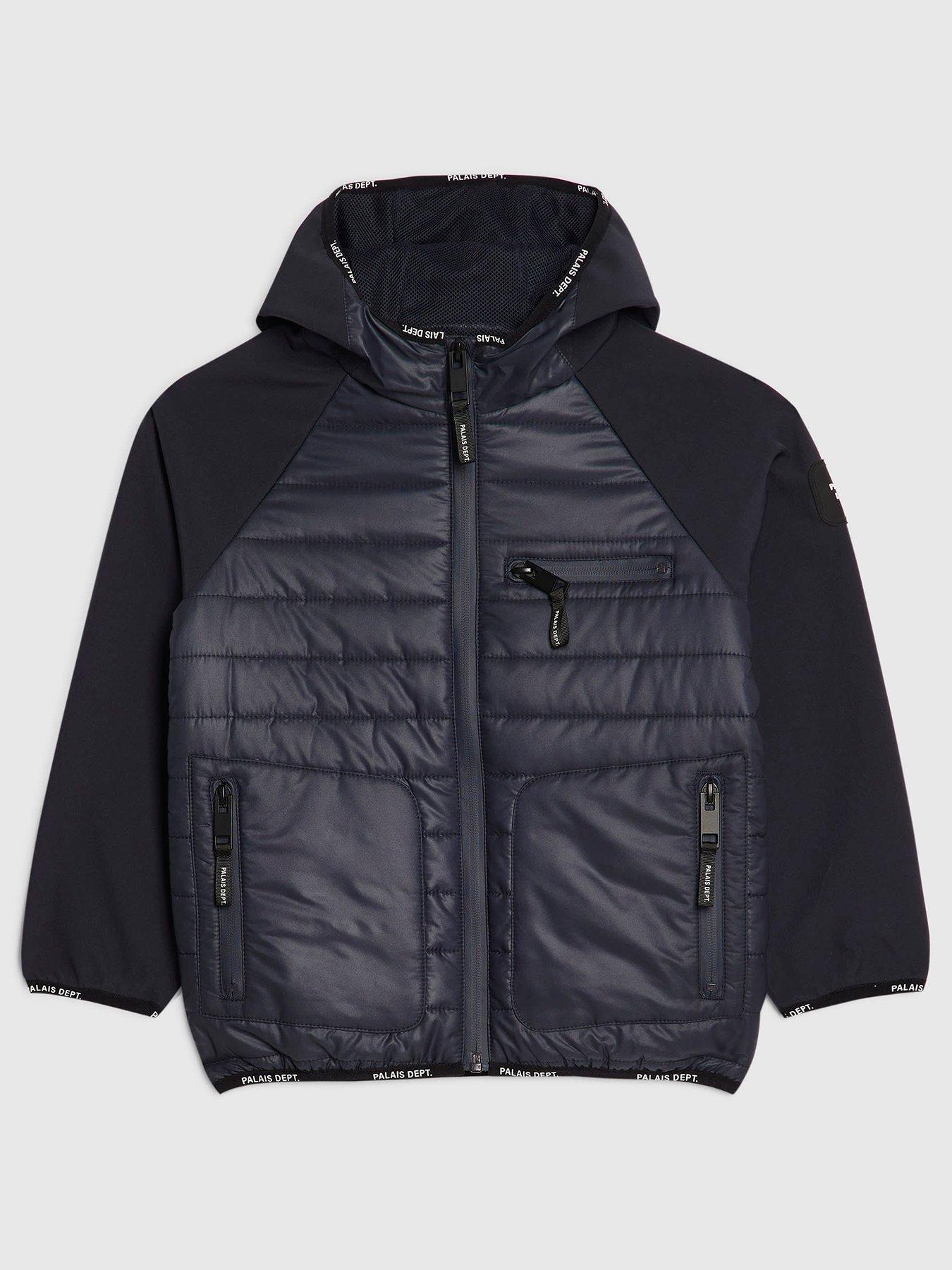 River Island Older Boys Hybrid Hood Lightweight Jacket - Navy