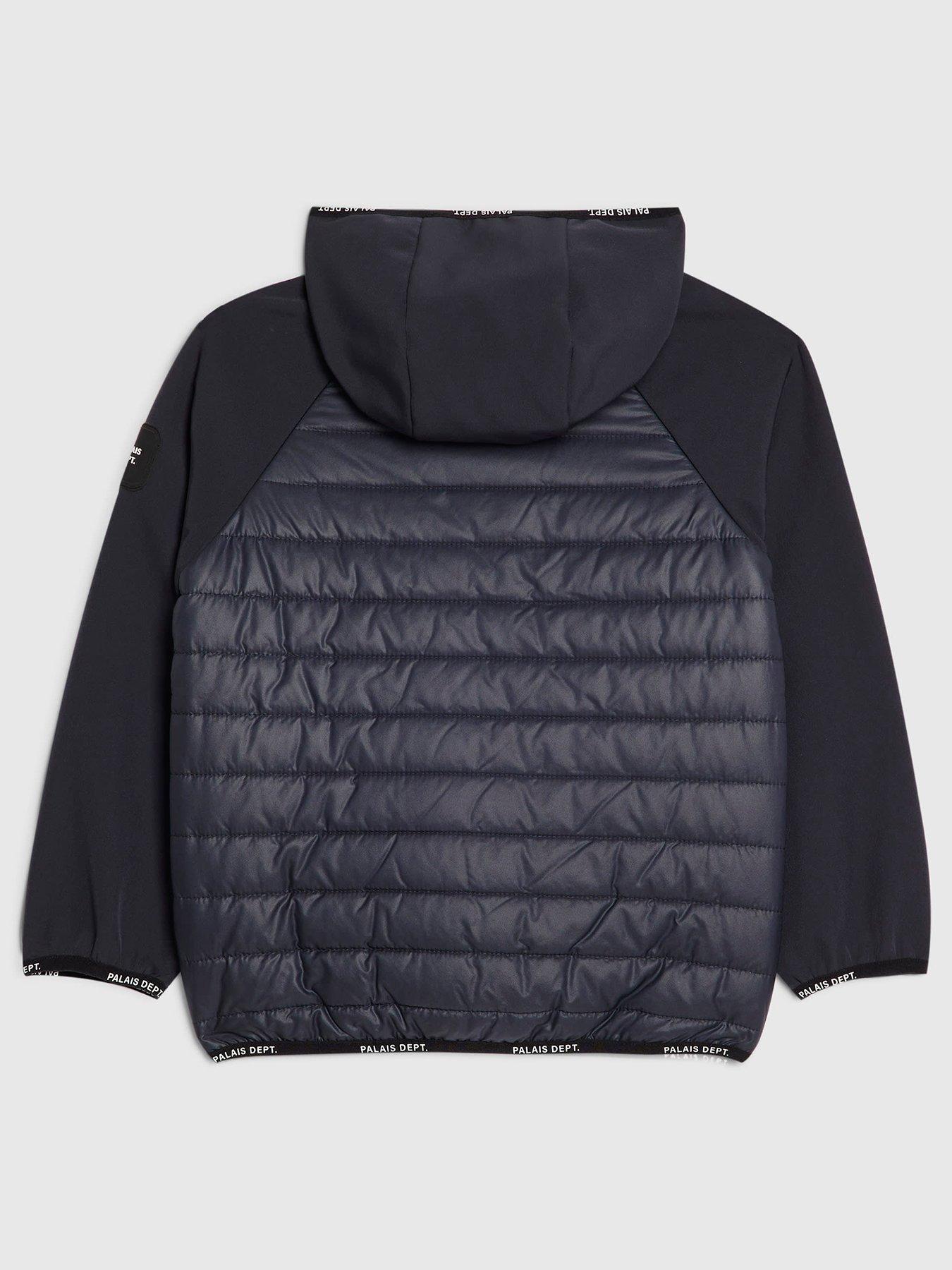 Image 2 of 4 of River Island Older Boys Hybrid Hood Lightweight Jacket - Navy