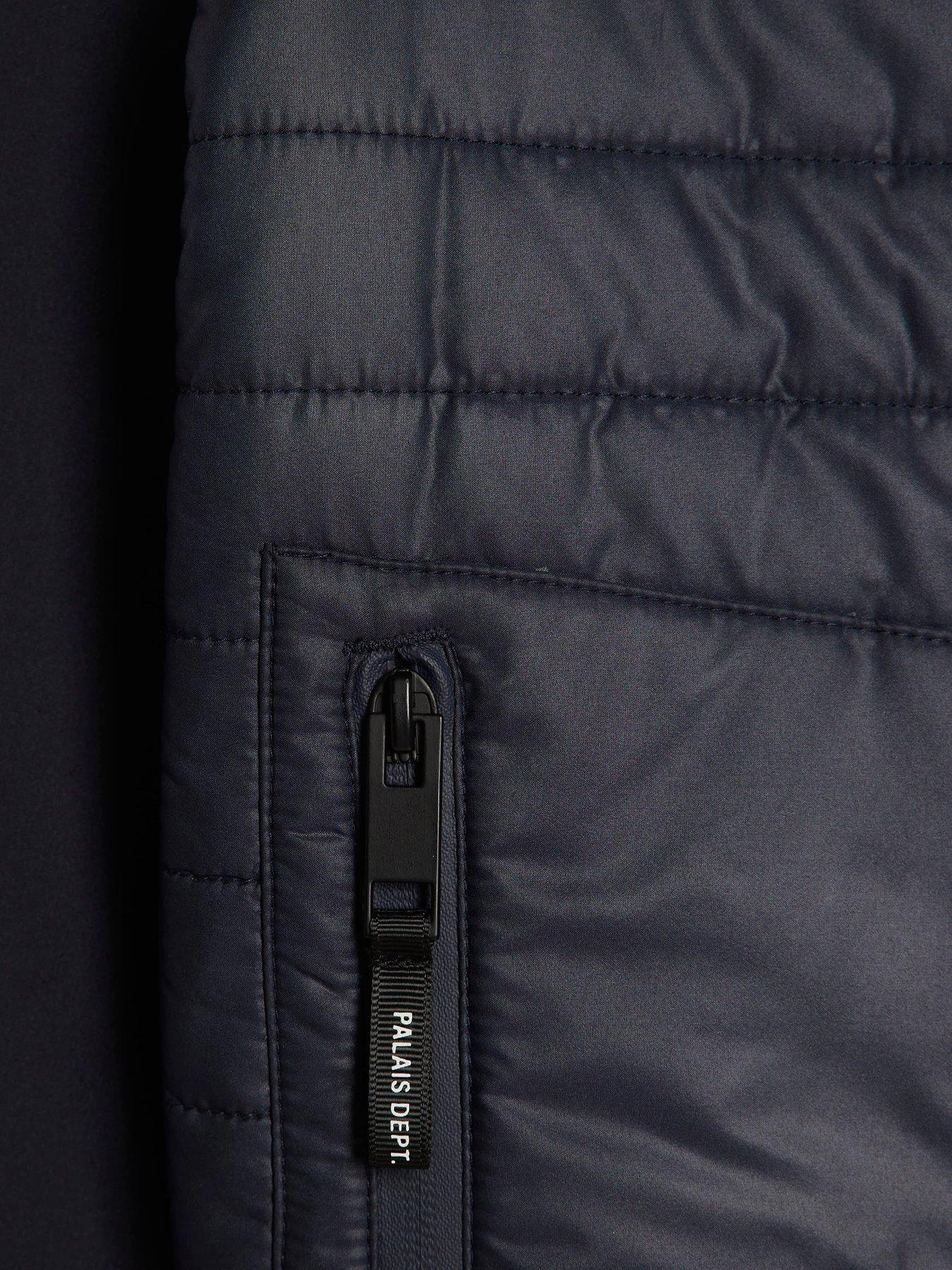 Image 3 of 4 of River Island Older Boys Hybrid Hood Lightweight Jacket - Navy