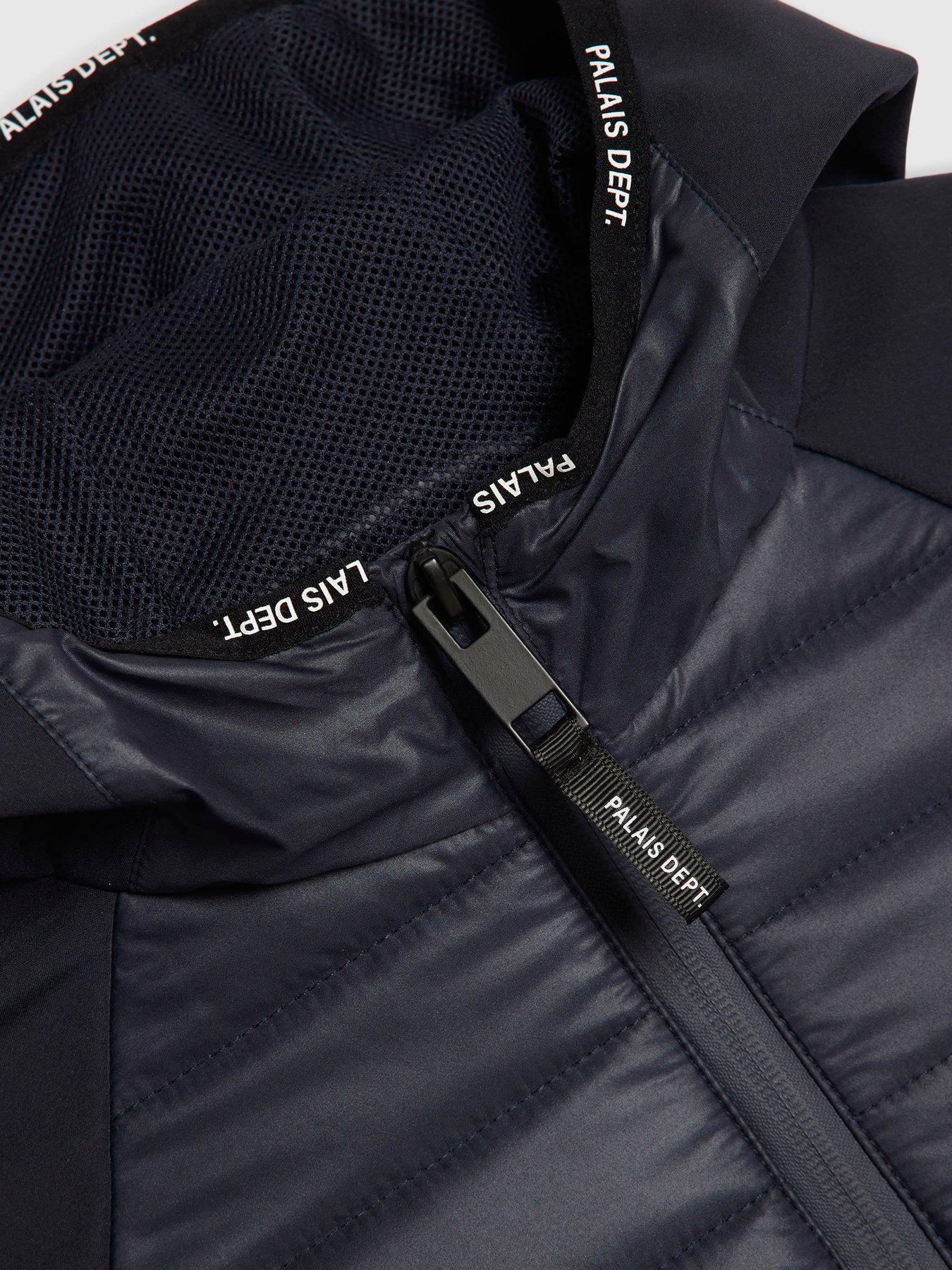 Image 4 of 4 of River Island Older Boys Hybrid Hood Lightweight Jacket - Navy