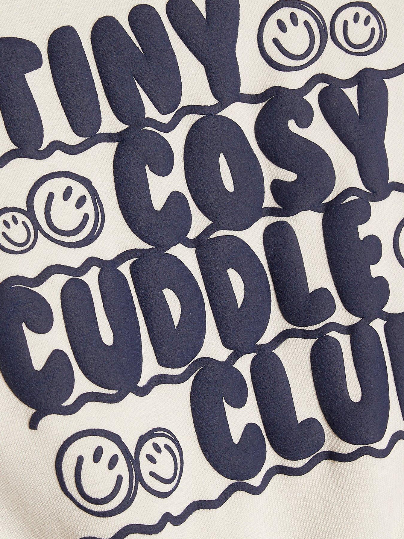 Image 5 of 5 of River Island Baby Baby Boys Navy Cuddle Club Sweatshirt Set - Navy