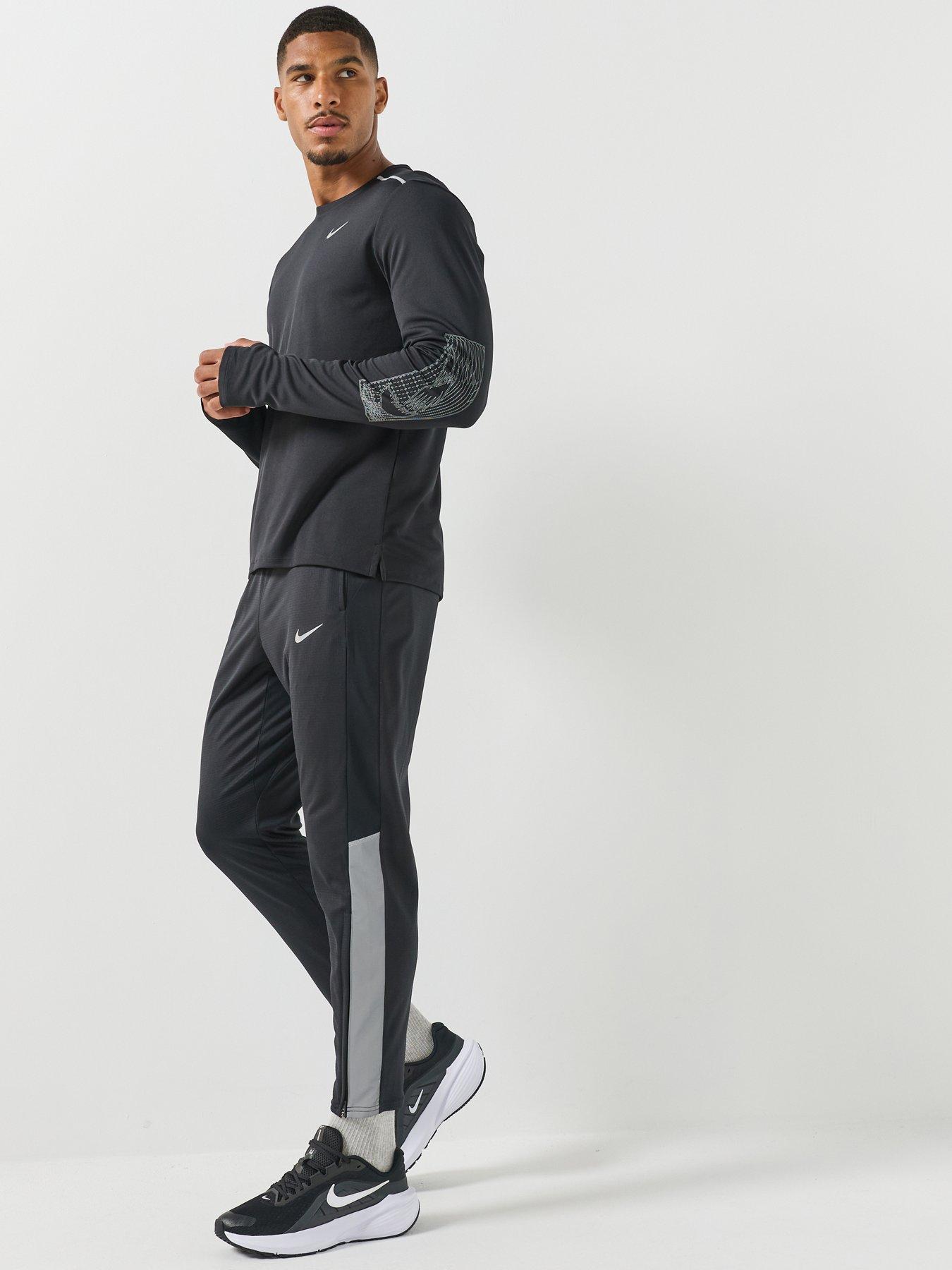 Image 4 of 5 of Nike Mens Miler Drawcord Waist Reflective Running Trousers - Black