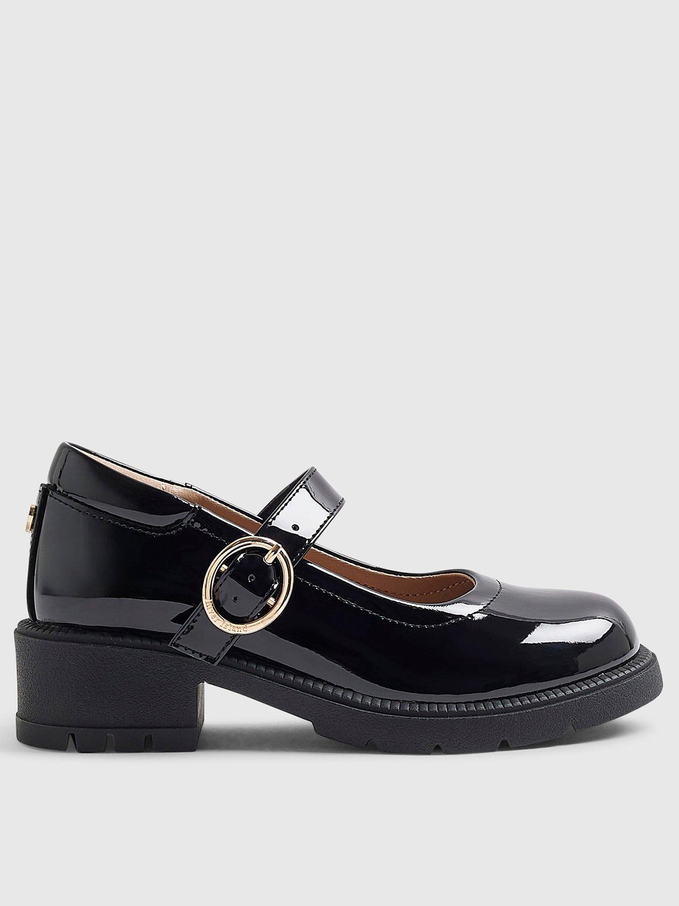 River Island Girls Heeled Mary Jane School Shoes - Black