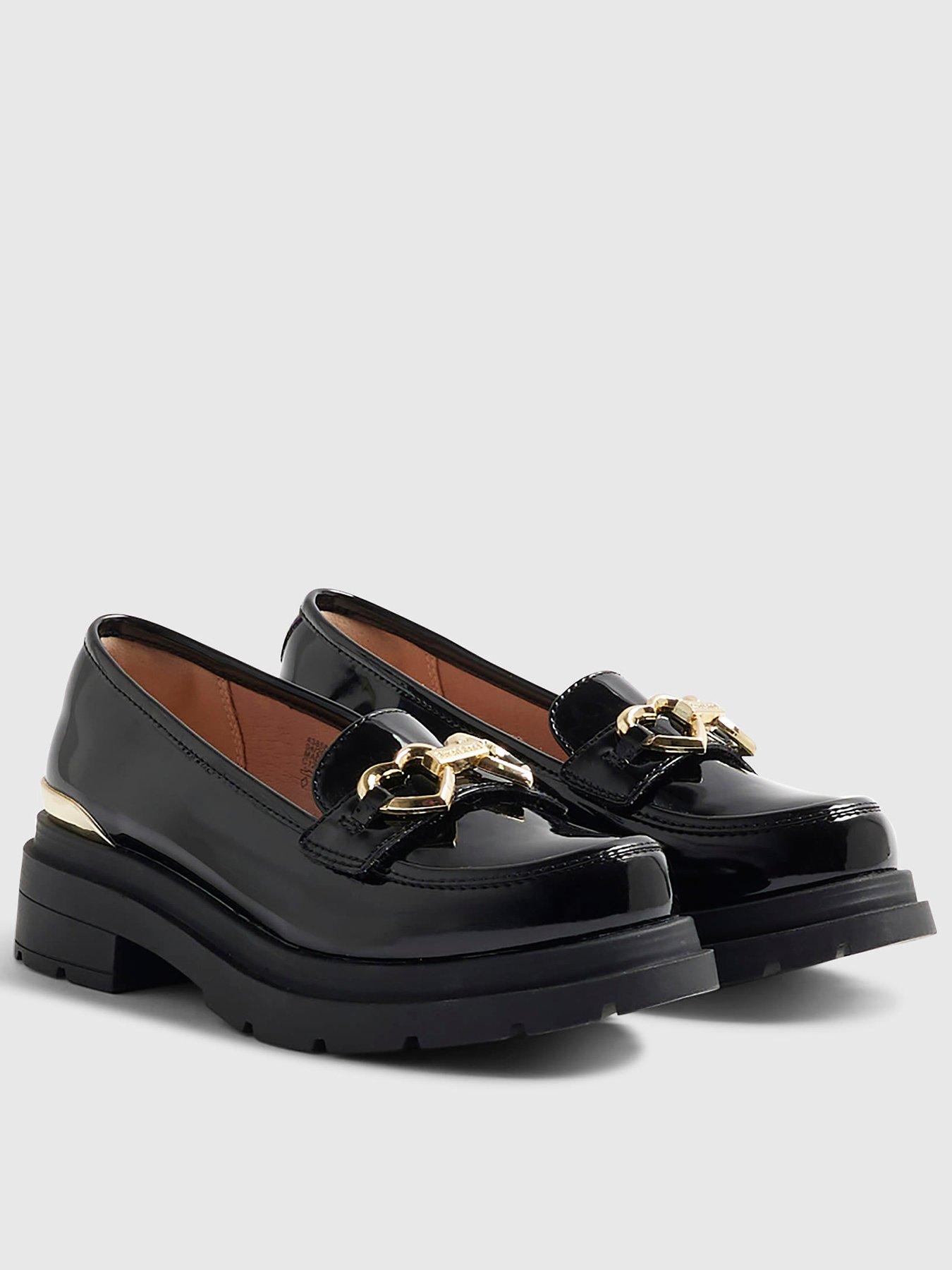 Image 1 of 4 of River Island Girls Interchangeable Bow Loafers - Black