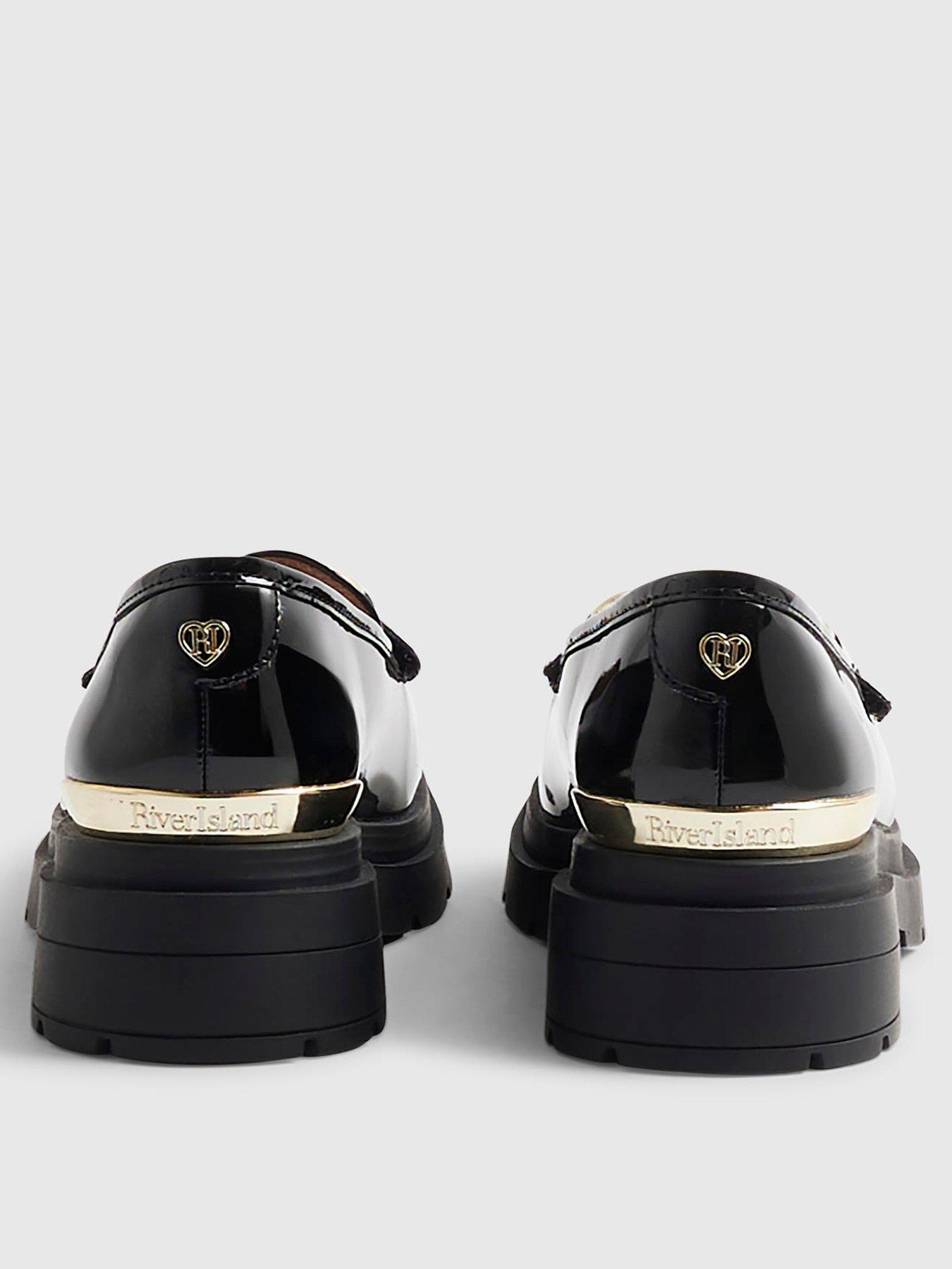 Image 2 of 4 of River Island Girls Interchangeable Bow Loafers - Black