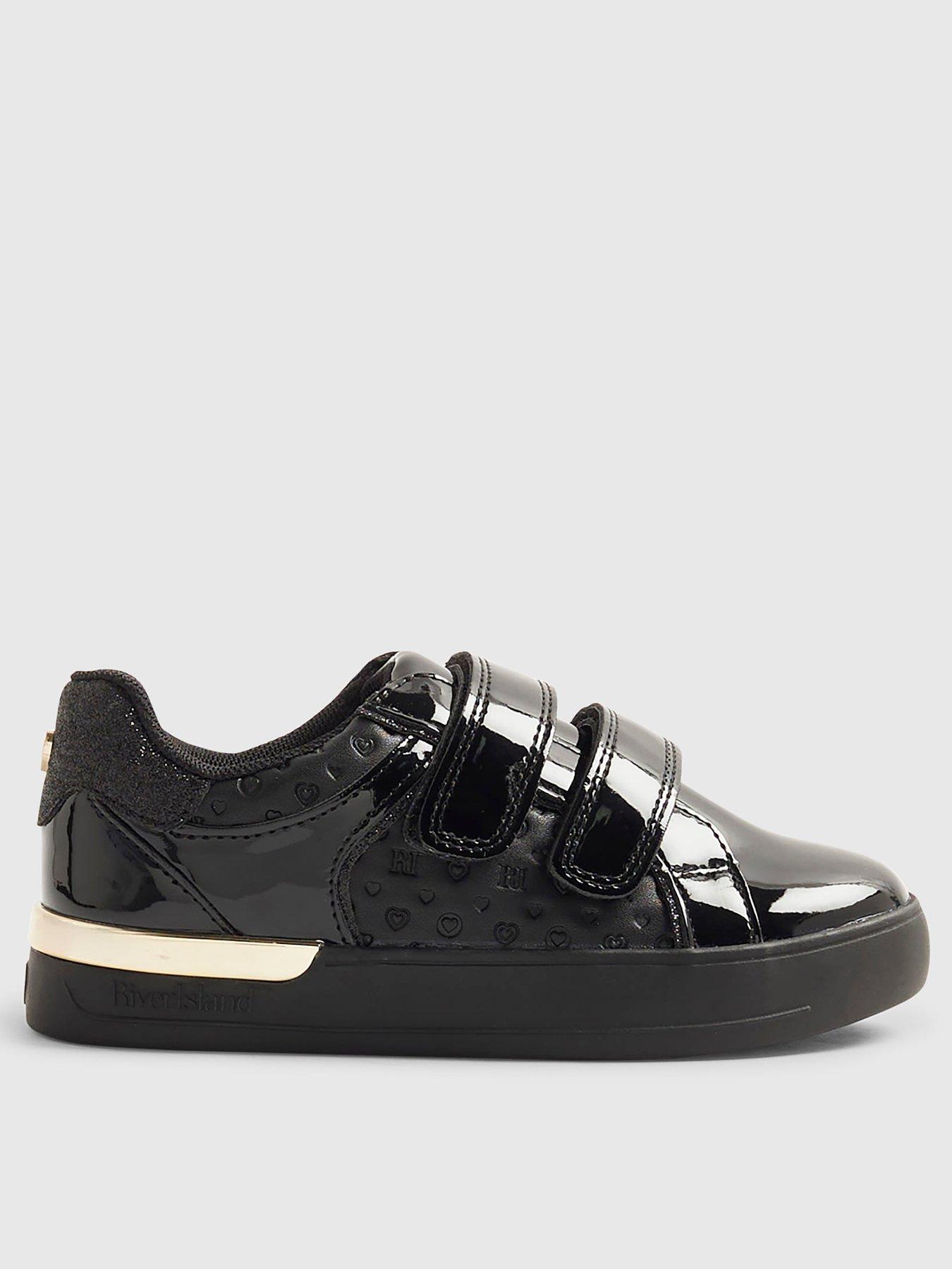 River Island Older Girls Monogram Print Trainers - Black