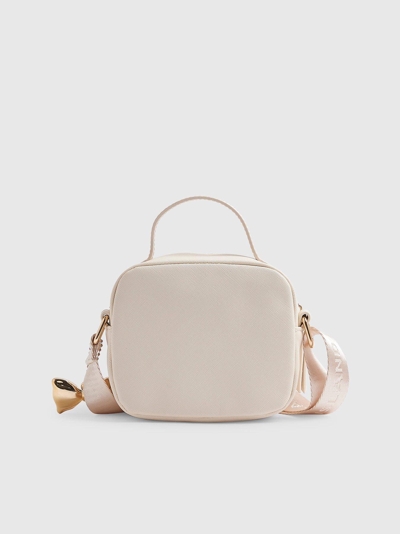 Image 2 of 5 of River Island Girls Monogram Box Crossbody Bag - Cream