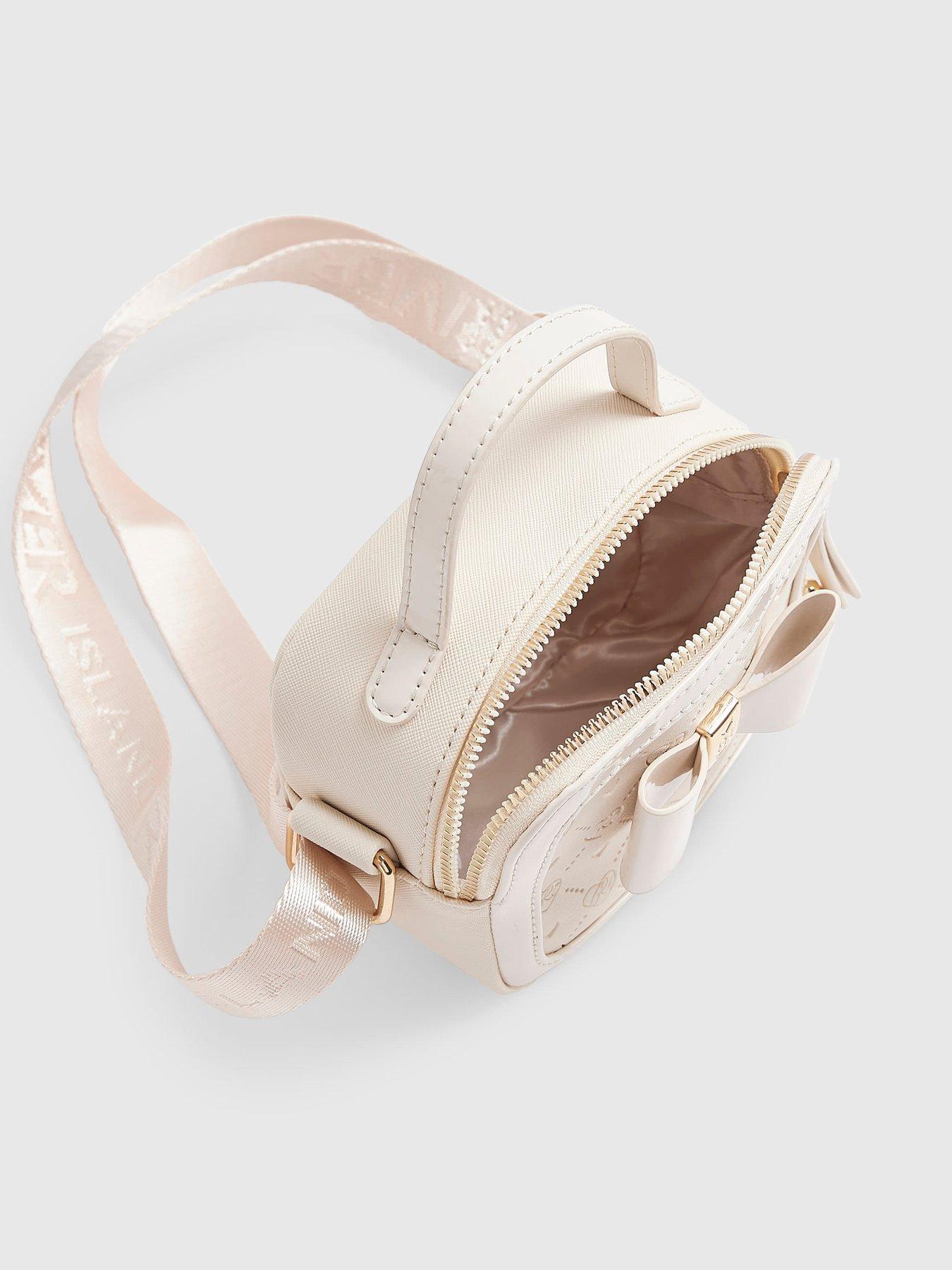Image 3 of 5 of River Island Girls Monogram Box Crossbody Bag - Cream