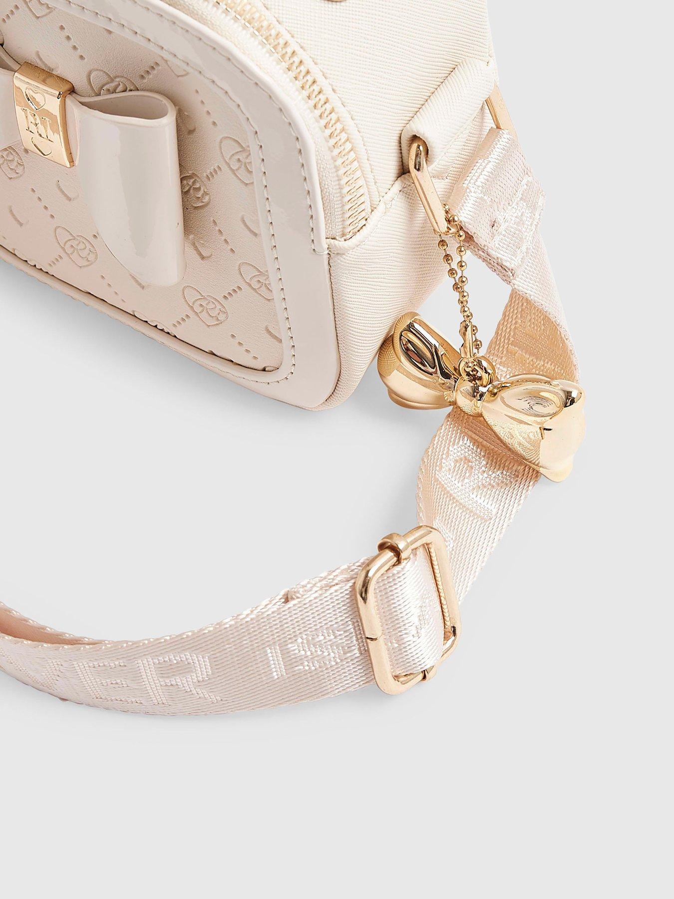 Image 4 of 5 of River Island Girls Monogram Box Crossbody Bag - Cream