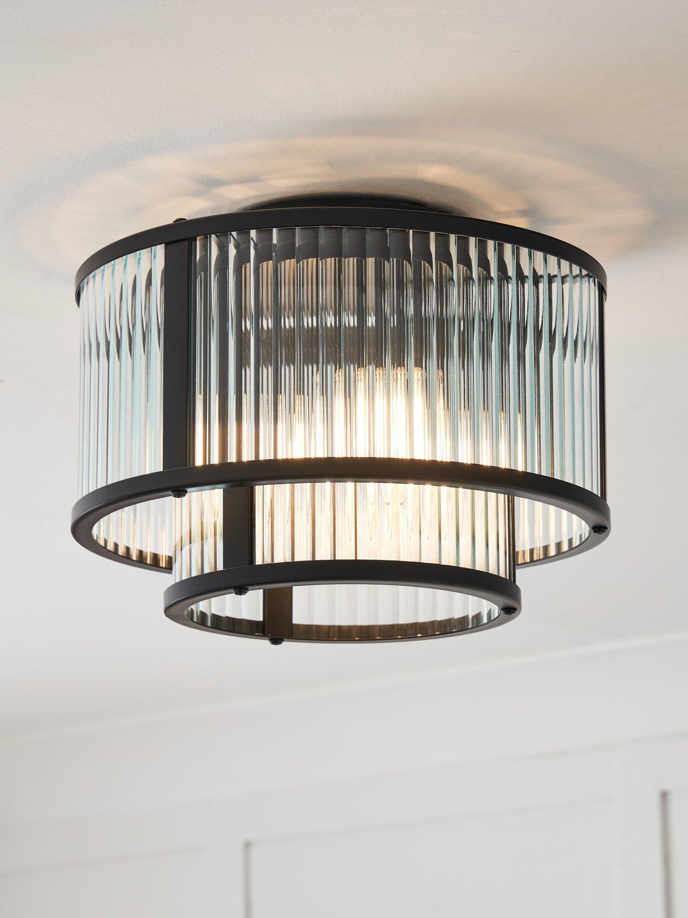 The Very Collection Ribbed Glass Tiered Ceiling Flush