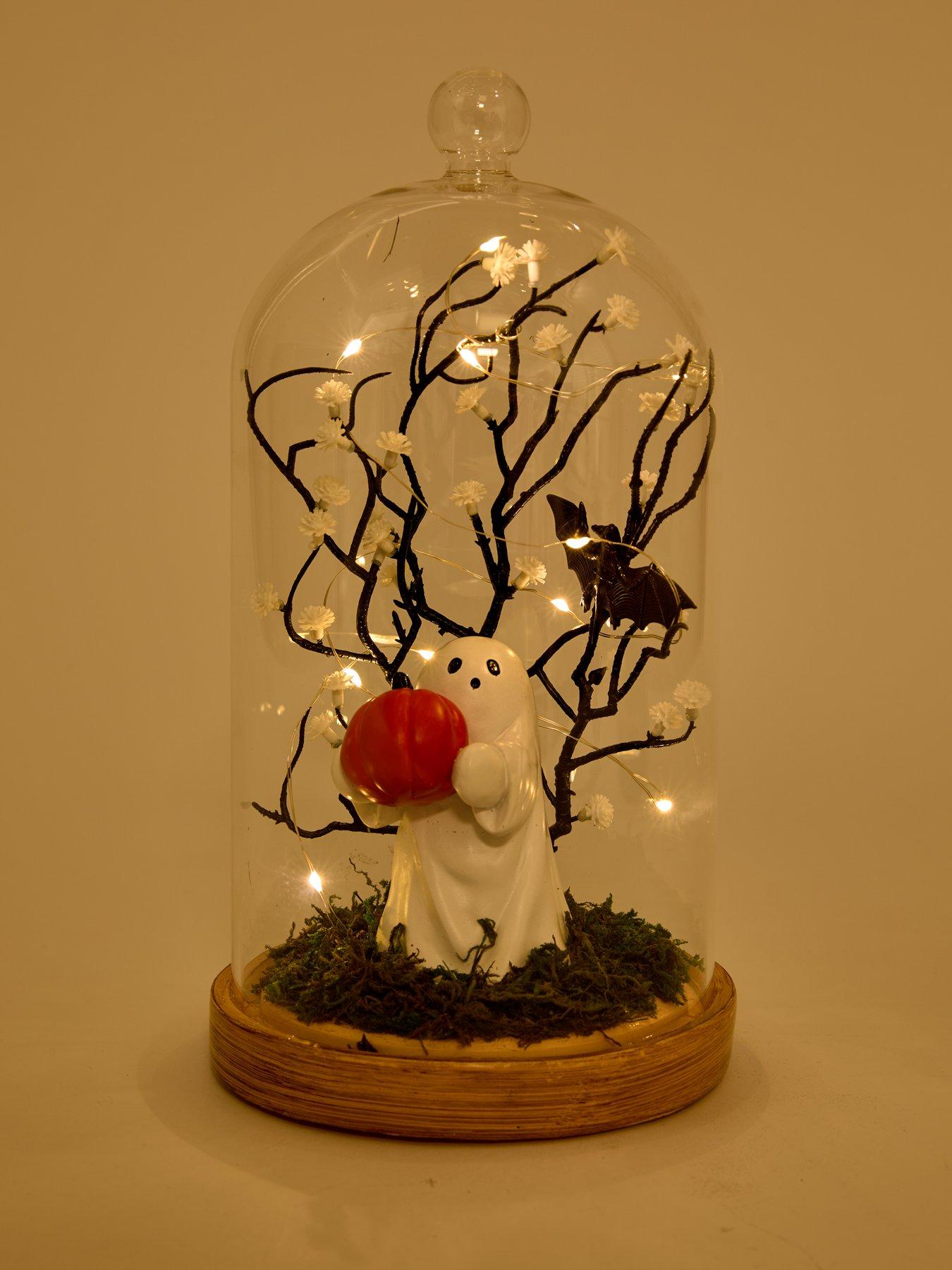 Image 3 of 7 of The Very Collection Lit&nbsp;Halloween Cloche Decoration with Ghost Scene