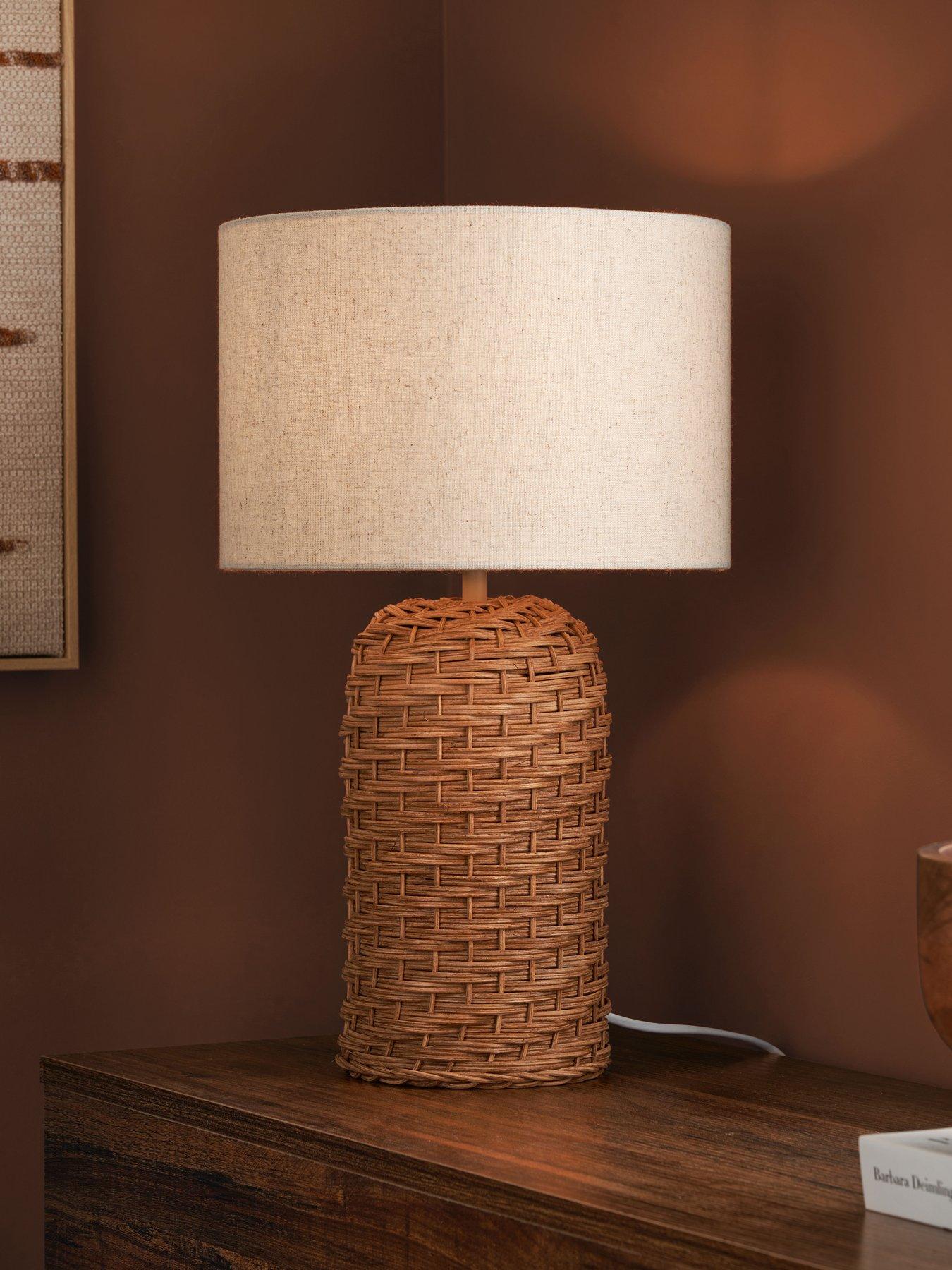 Image 1 of 7 of The Very Collection Rattan Table Lamp