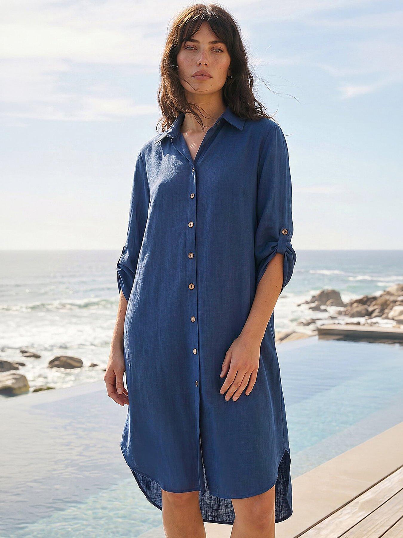 Roman Back Lace Shirt Dress