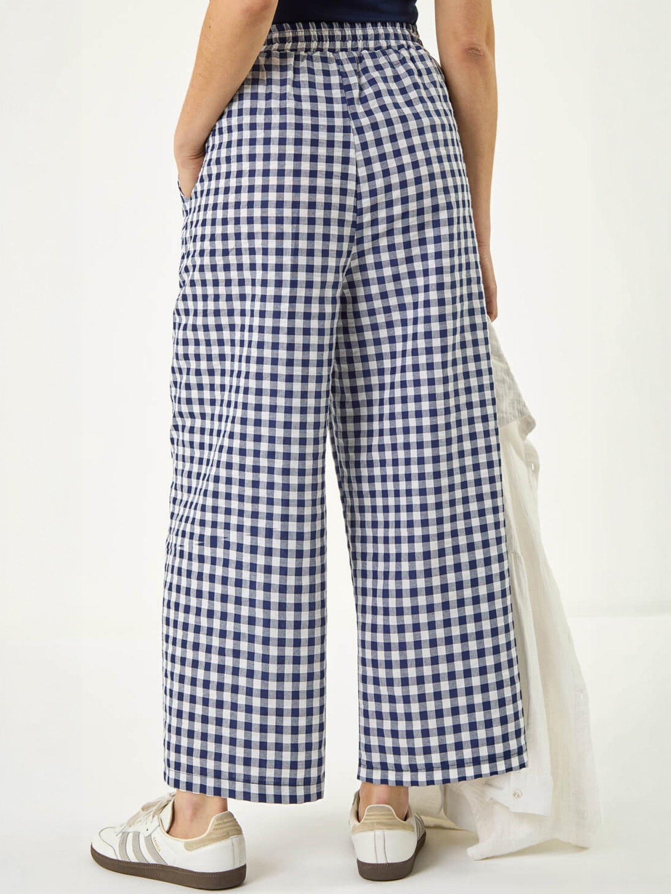 Image 2 of 5 of Roman Gingham Crop Leg Trousers