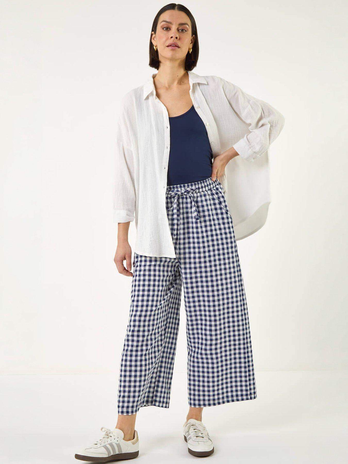 Image 5 of 5 of Roman Gingham Crop Leg Trousers