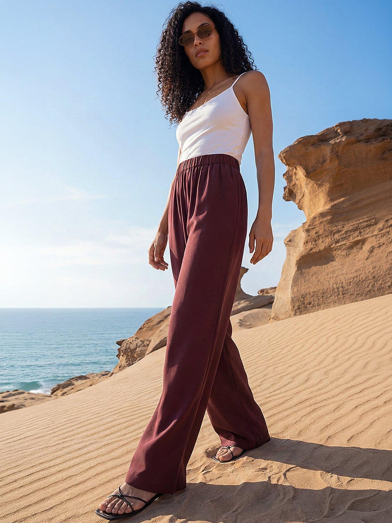 Image 1 of 5 of Roman Crepe Elasticated Waist Trouser