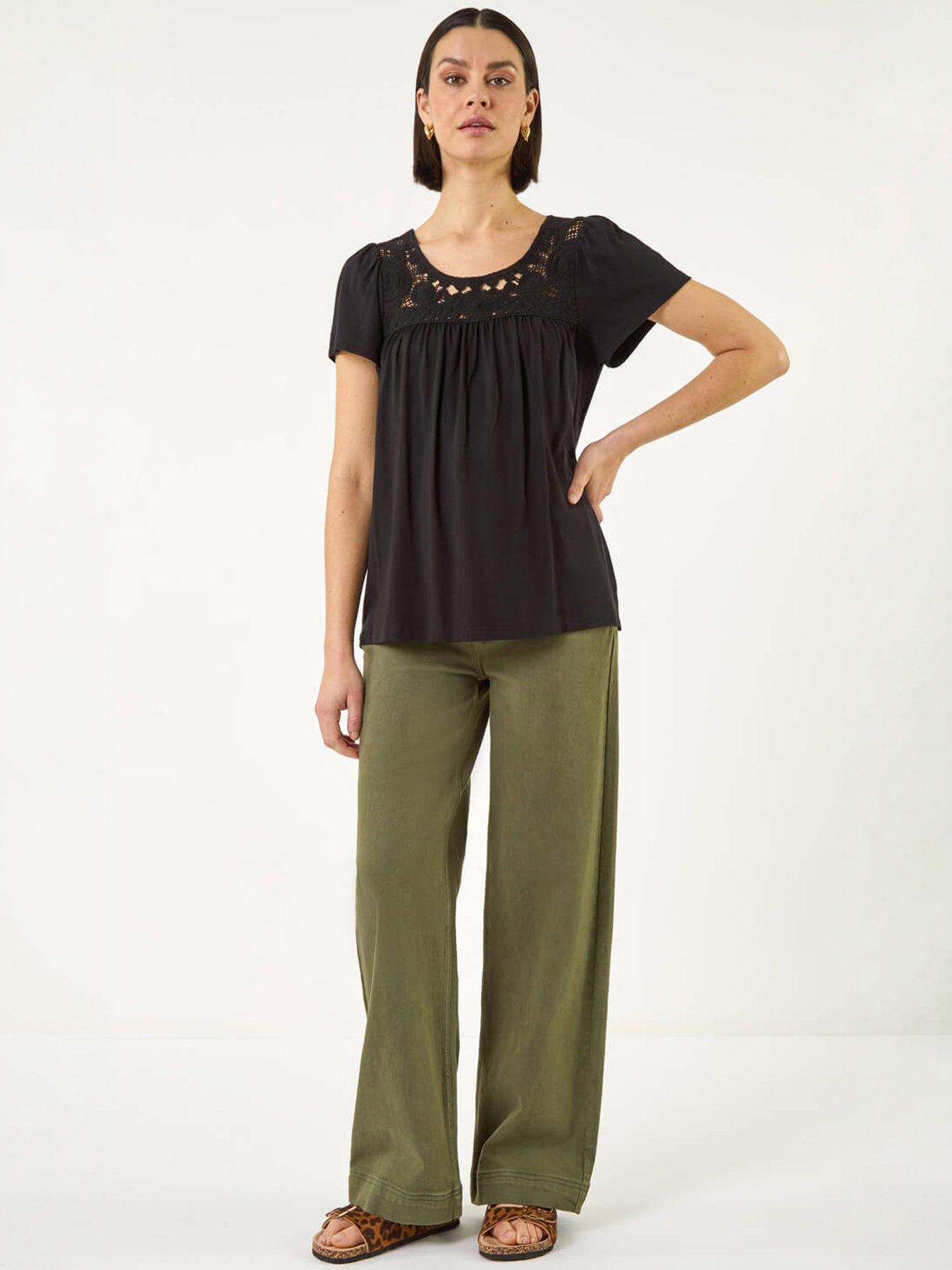  image of roman-crochet-panel-stretch-top