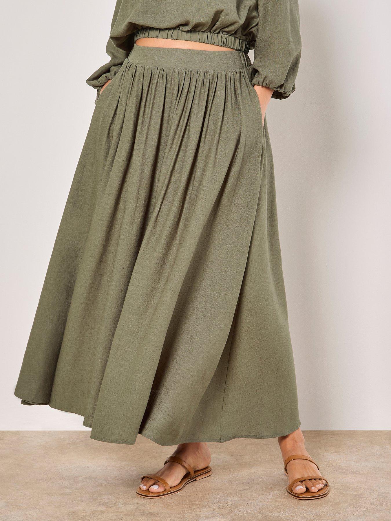 apricot-apricot-linen-pleated-full-midi-skirt