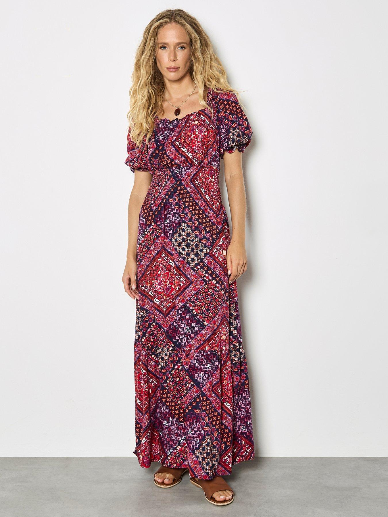 Apricot Apricot Maxi Tierred Scarf Printed Dress