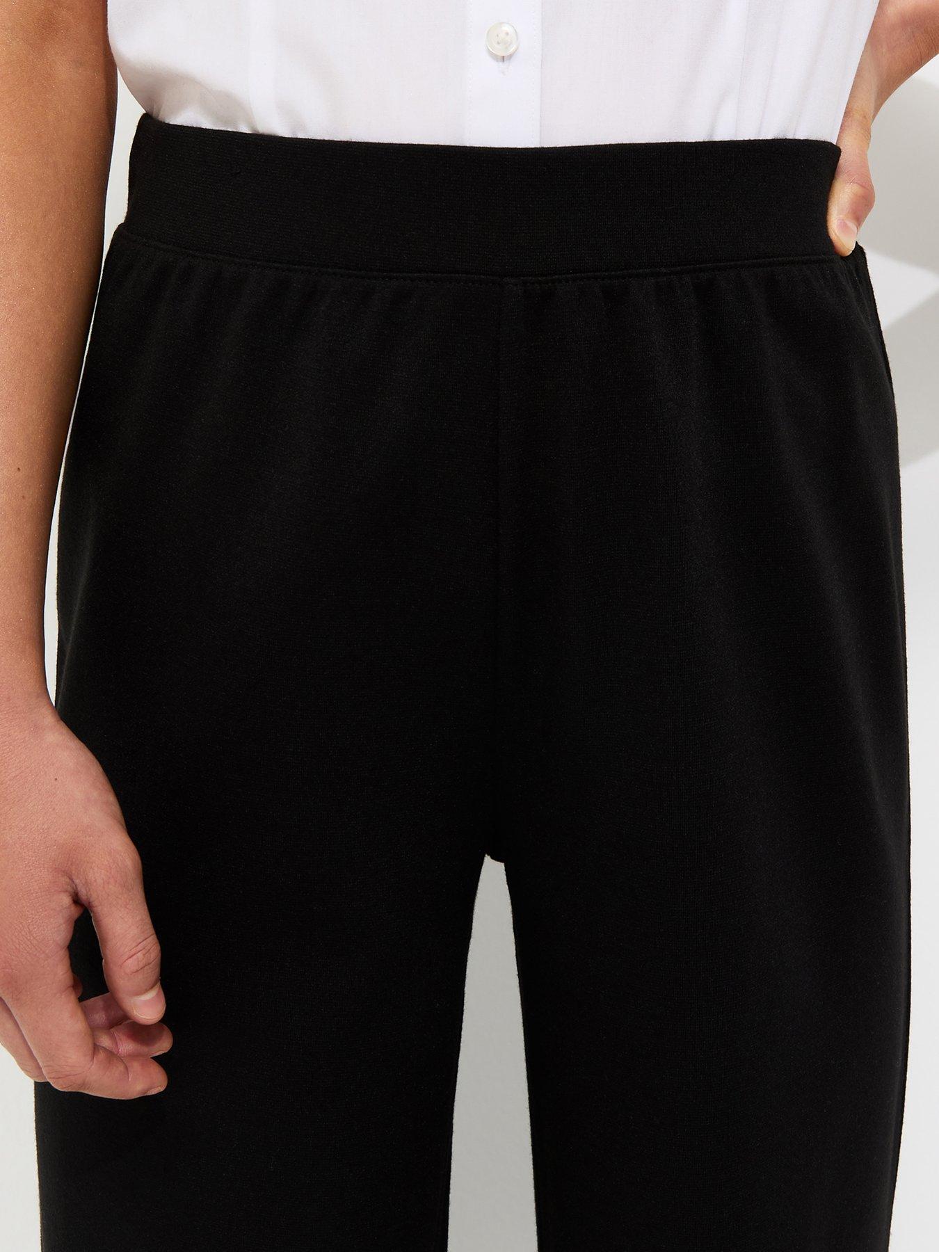 Image 4 of 5 of New Look 915 Girls Ponte Jersey Wide Leg School Trousers - Black