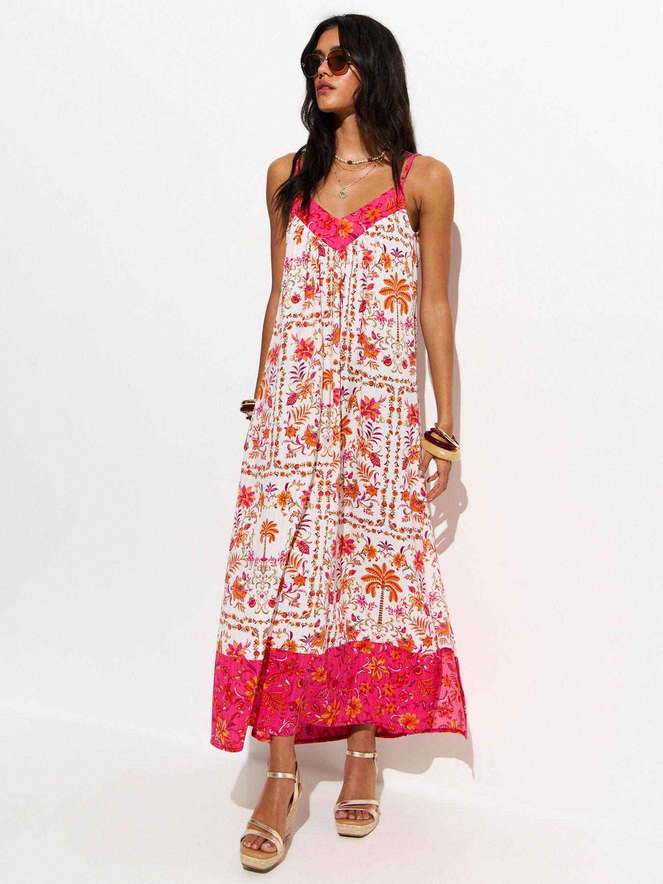 New Look White Floral Print Maxi Beach Dress