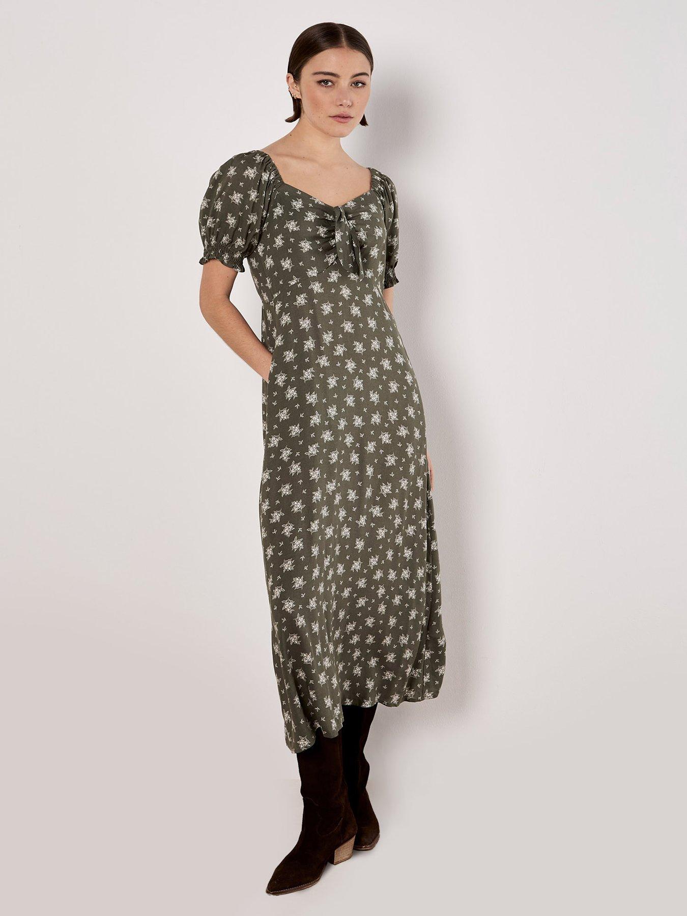 Apricot Apricot Small Floral Bunches Midi Dress