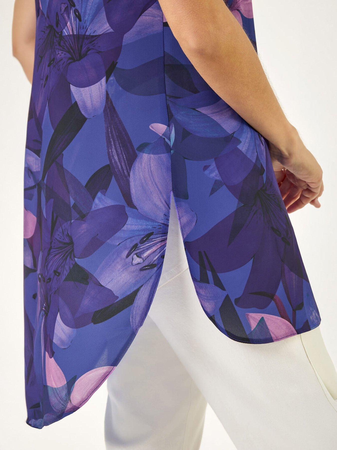  image of roman-floral-print-longline-blouse